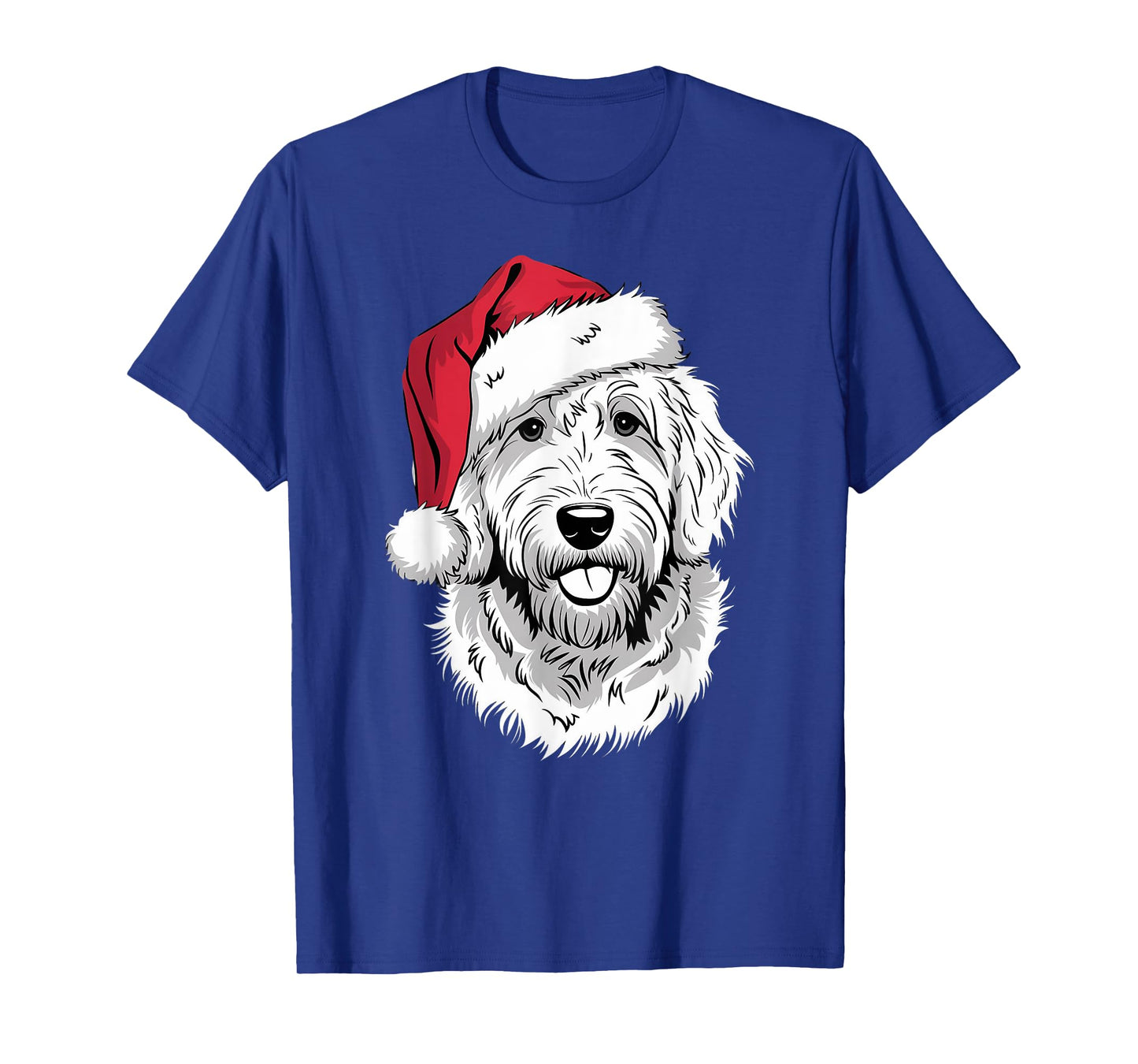 Joyful Doodle Santa Dog on Golden Doodle Christmas T-Shirt for Men Women Kids