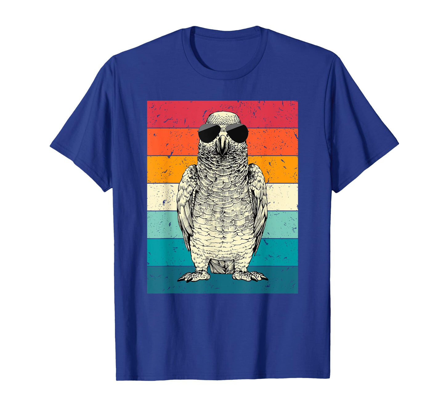 Retro Vintage African Grey Parrot with Sunglasses Bird Lover T-Shirt
