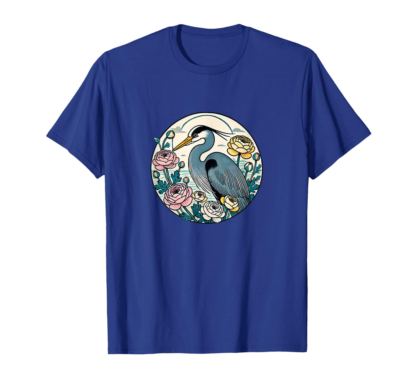 Great Blue Heron Illustration Bird Lover Herons T-Shirt