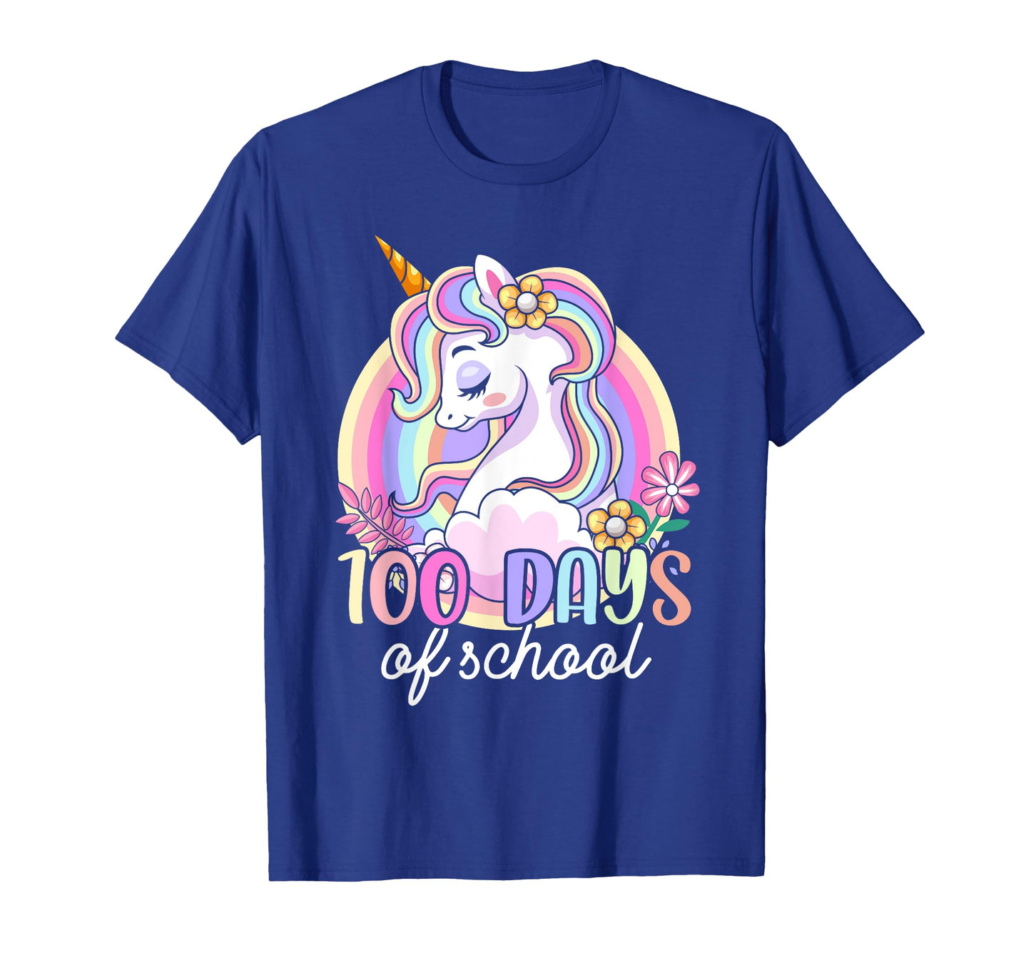 100 Days of School Unicorn Girls Teacher 100th Day of School T-Shirt
