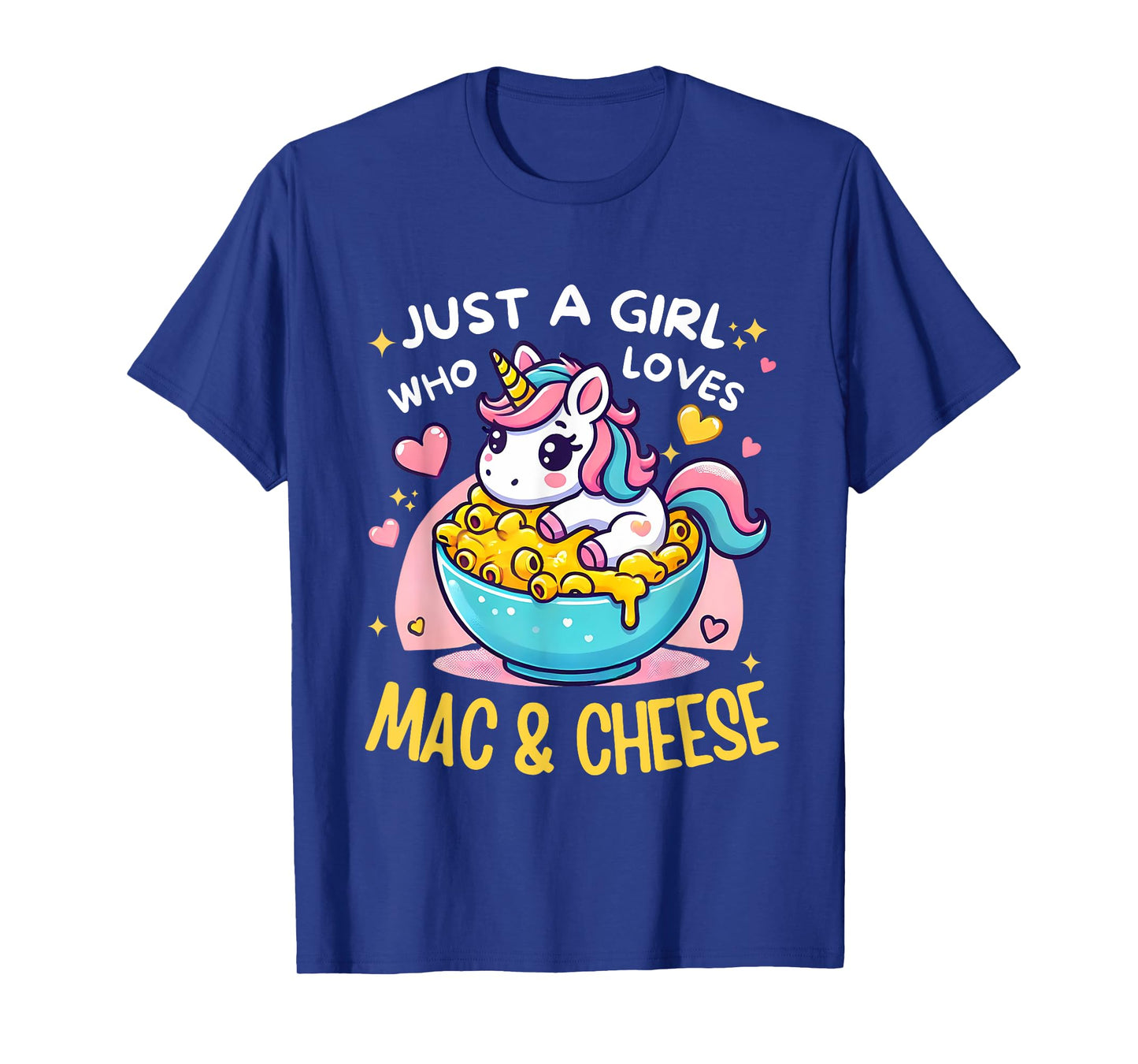 Just a Girl Who Loves Mac and Cheese Cute Unicorn Pasta T-Shirt
