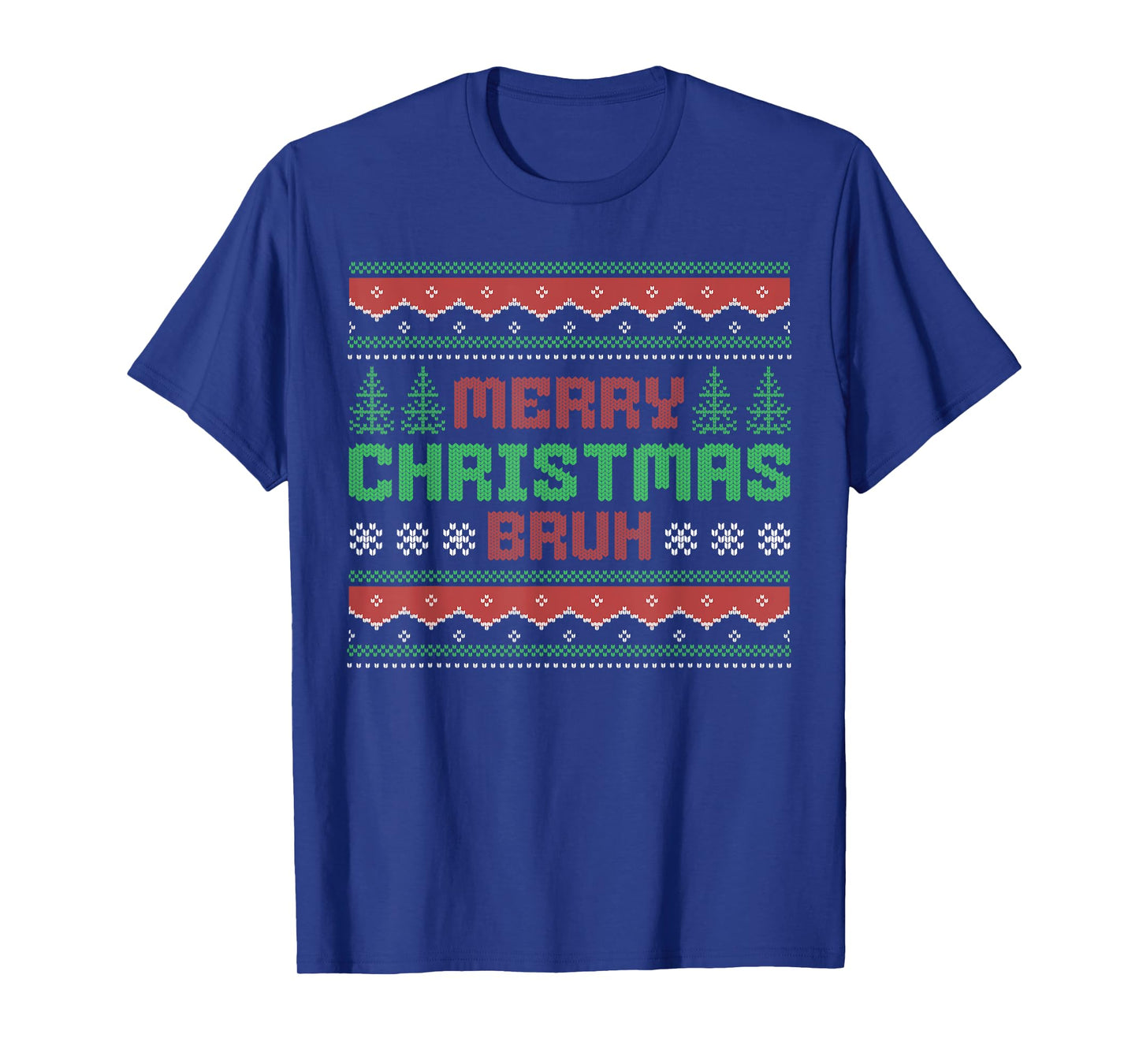 Ugly Christmas Sweater Funny Merry Christmas Bruh Kids Boys T-Shirt