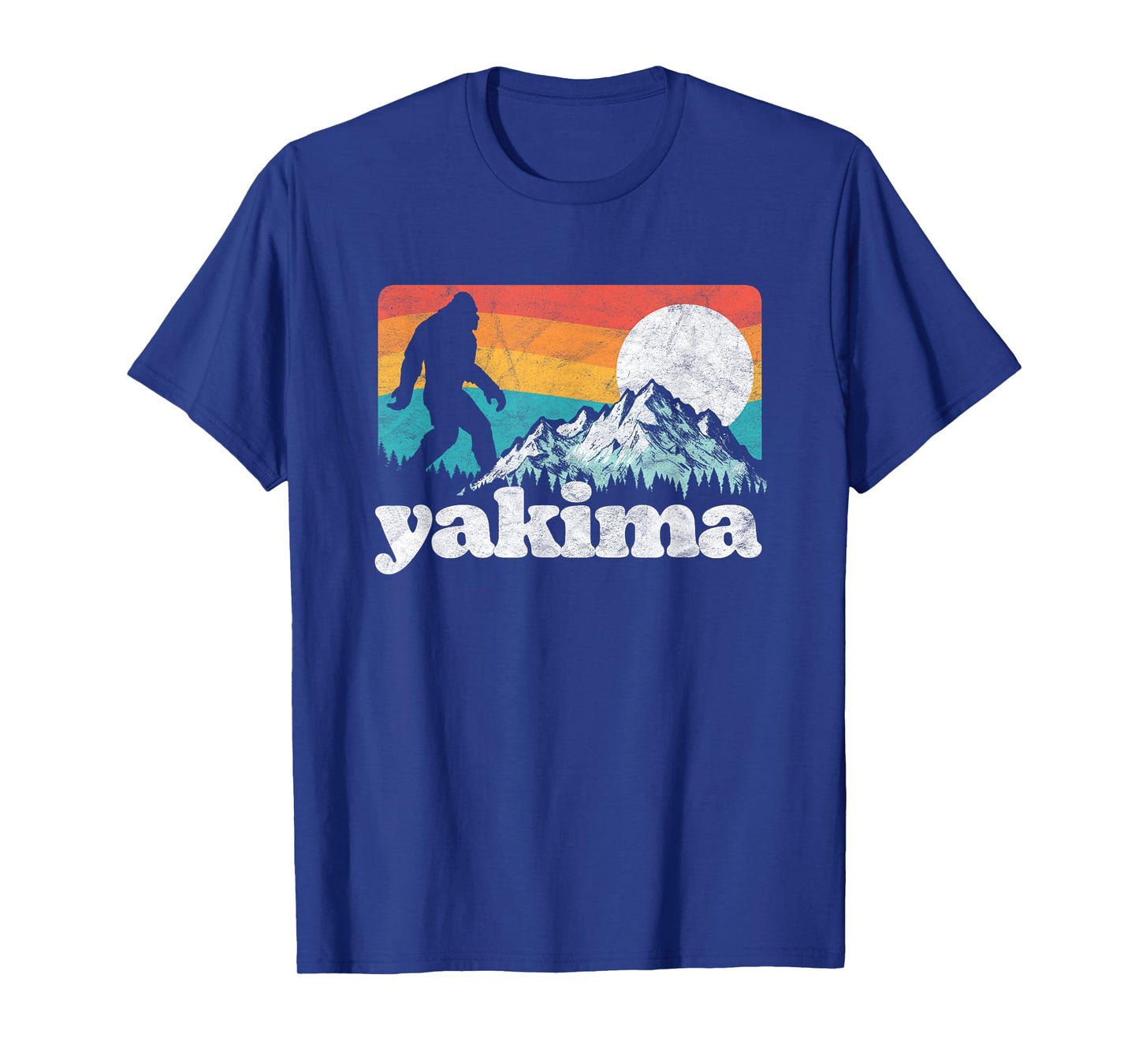 Yakima Washington Bigfoot Mountains Retro Distressed 80s T-Shirt