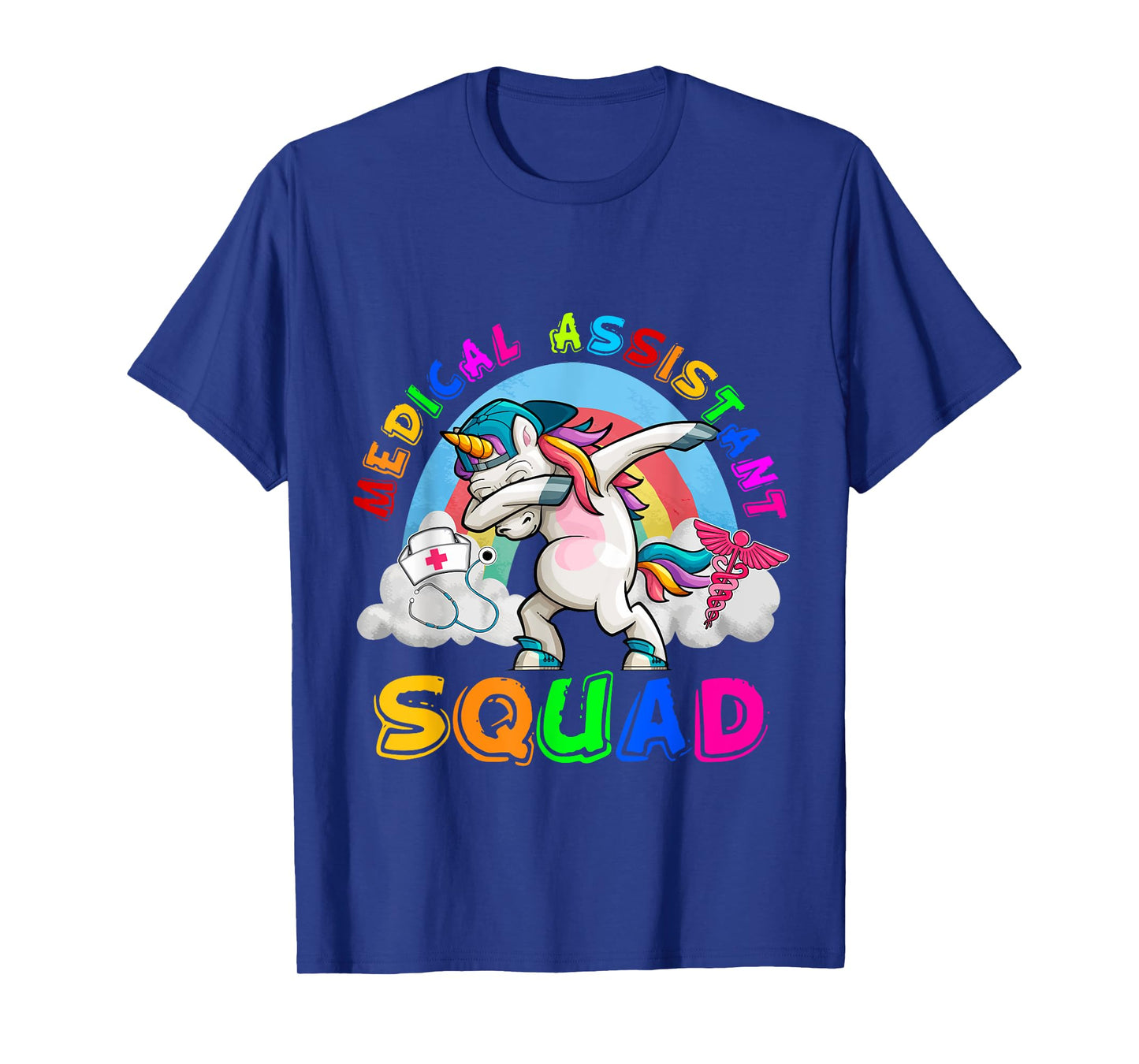 Medical Assistant Squad Dabbing Unicorn Rainbow Funny Family T-Shirt