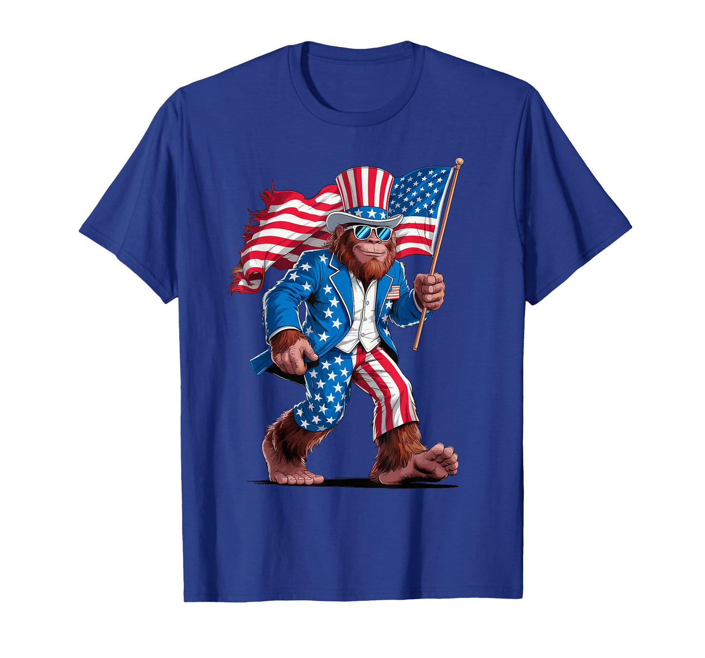 4th Of July Patriotic American Bigfoot Sasquatch USA Flag T-Shirt