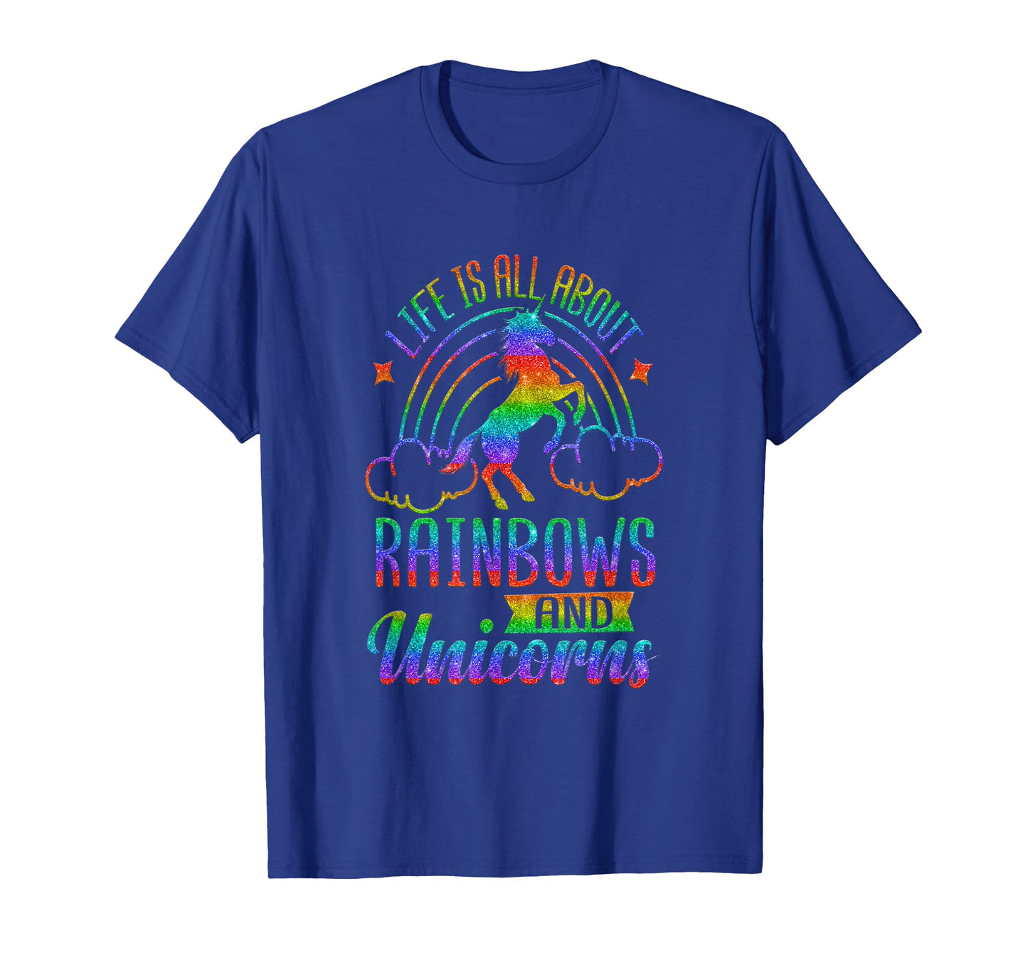Life Is All About Rainbows And Unicorns Shirt Girls Ombre T-Shirt