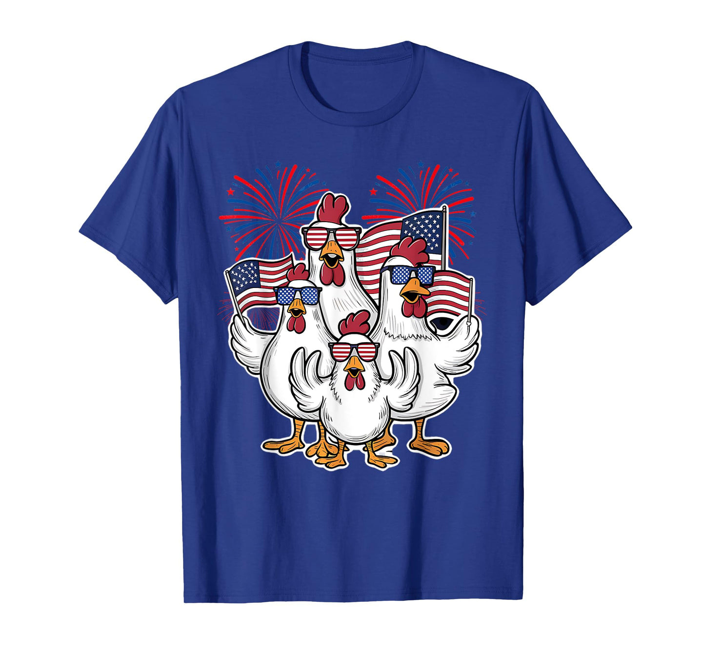 Chicken Fourth of July Patriotic USA Flag 4th July Chicken T-Shirt
