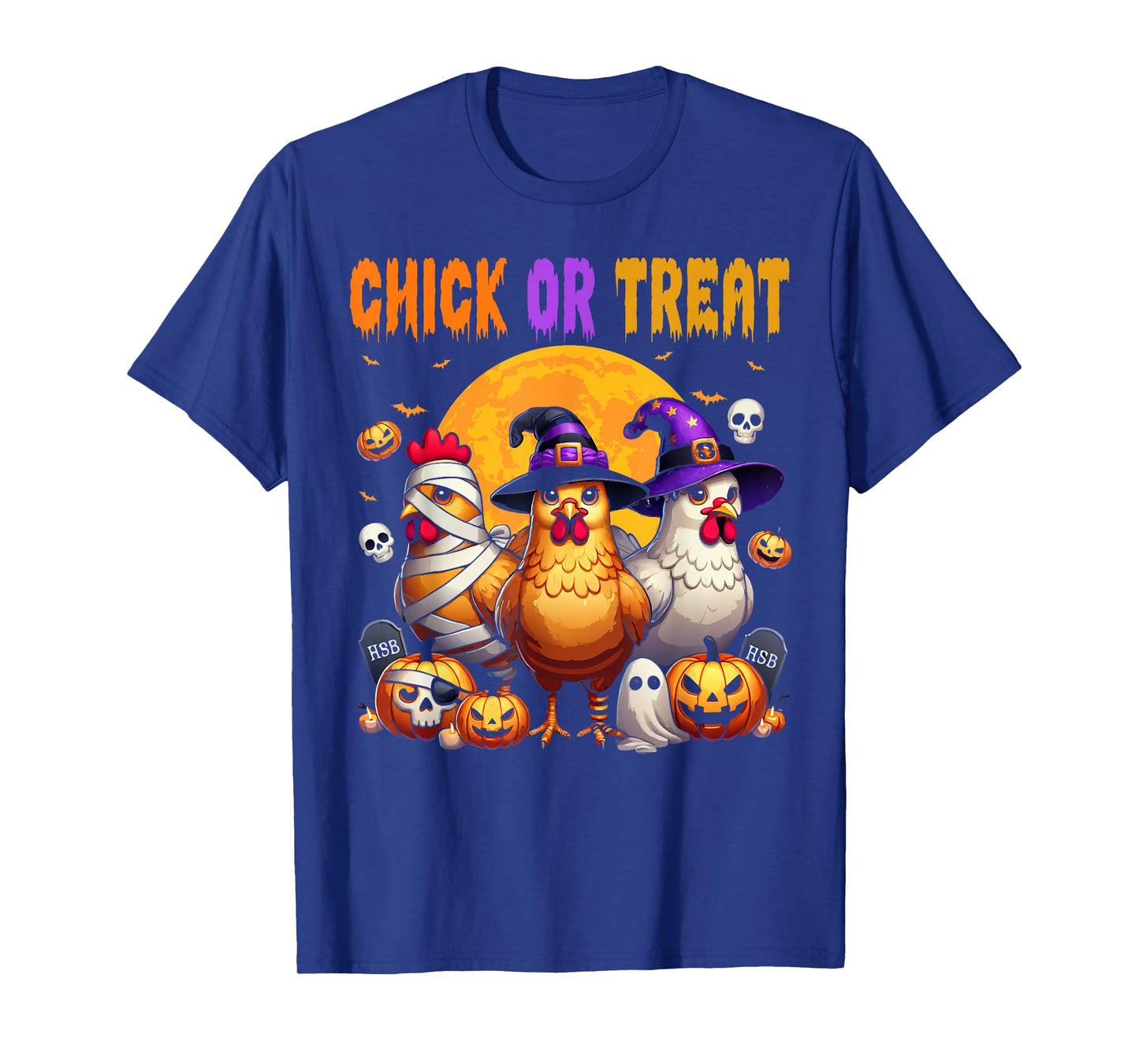 Halloween Chick or Treat Pumpkin Chicken Girl Farmer T-Shirt