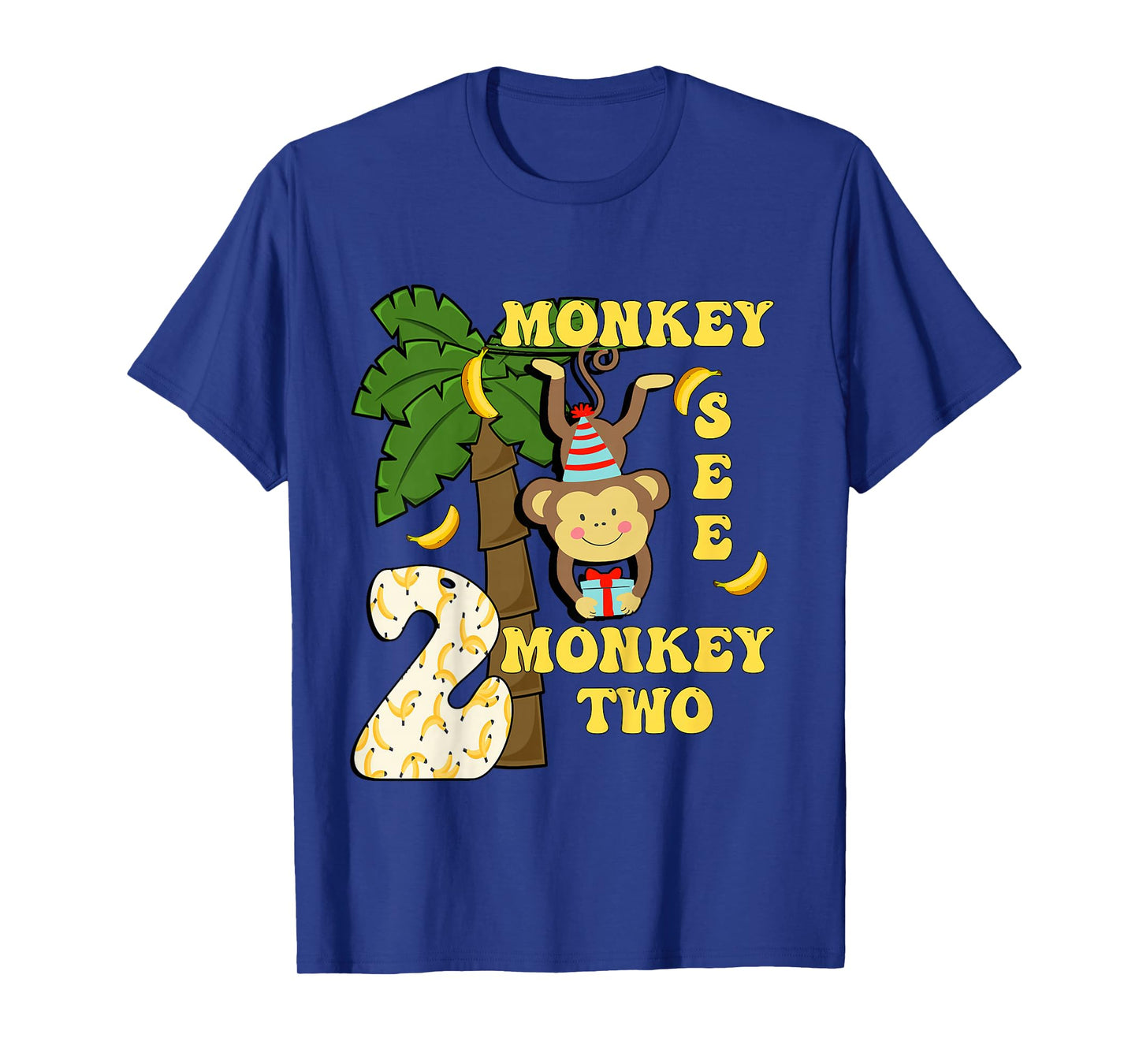 2 Years Old Monkey Party Themes 2nd Birthday T-Shirt