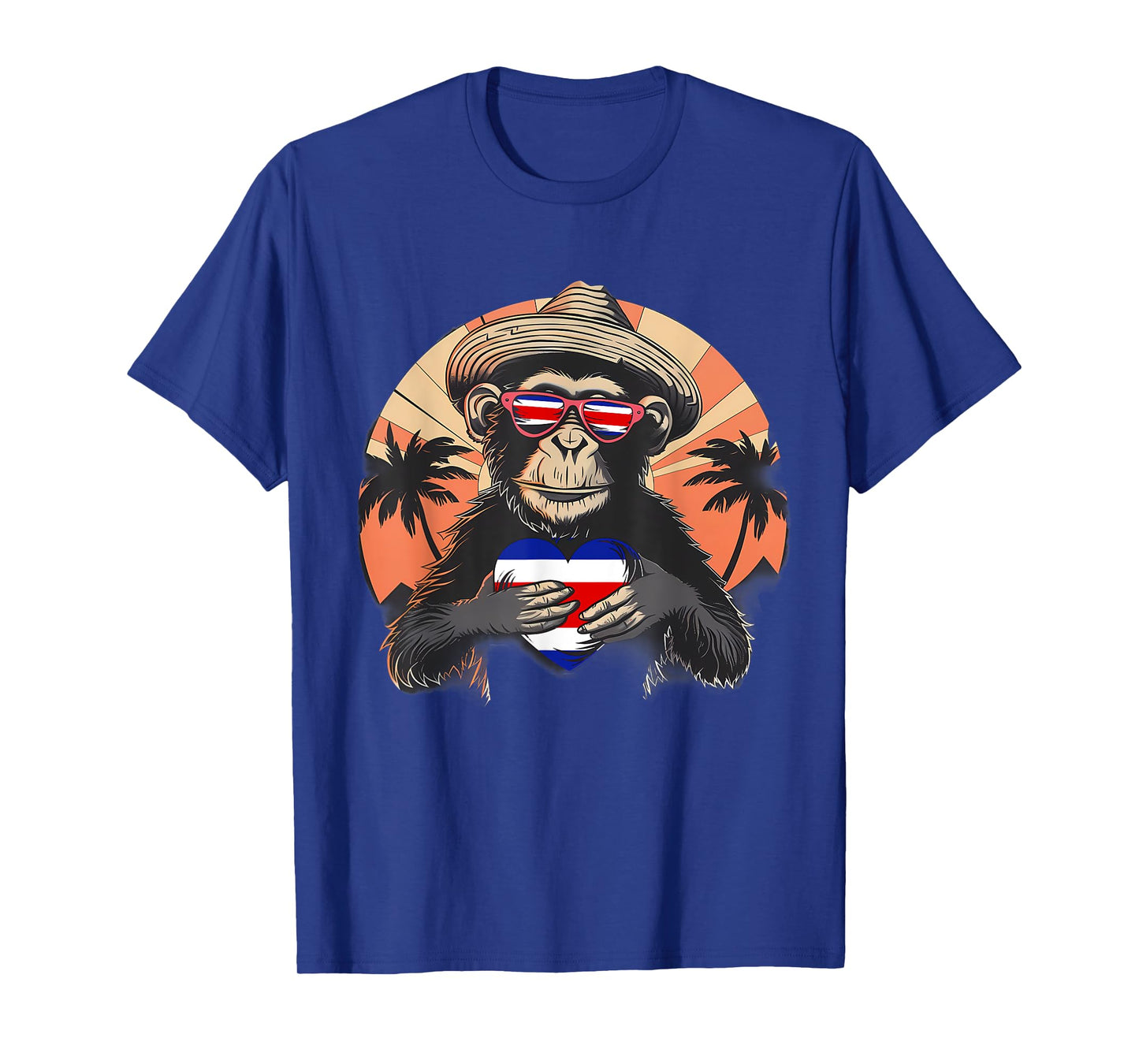 Costa Rica Monkey Sunset Costa Rican Pride Costa Rican Flag T-Shirt