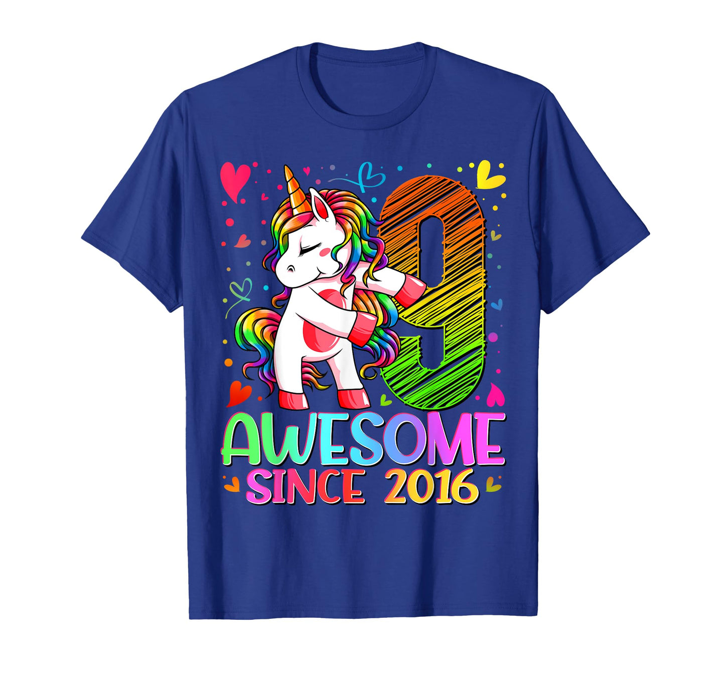 9 Year Old Unicorn Gifts For Girls 9th Birthday Girl Party T-Shirt