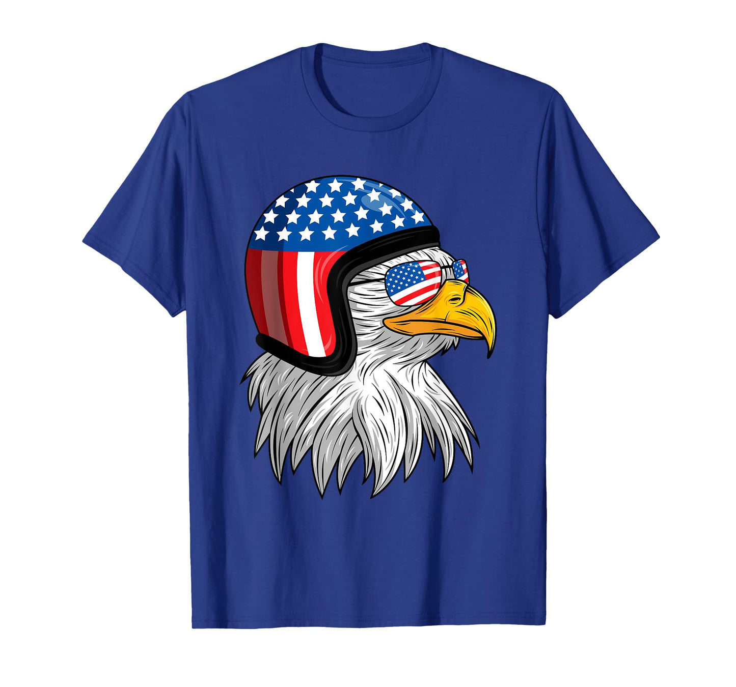 Funny Eagle Mullet Helmet USA 4th Of July American Flag Gift T-Shirt