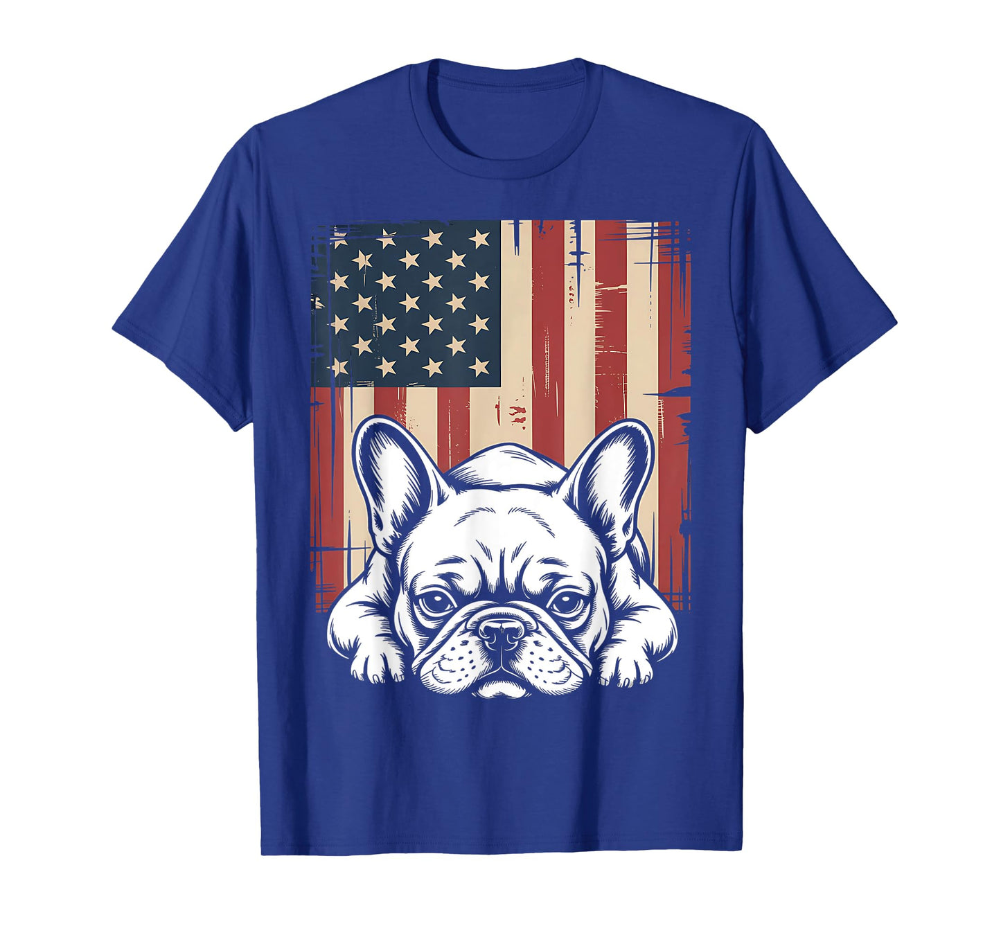 Patriotic French Bulldog American Flag Dog T-Shirt for Men Women Girls Kids
