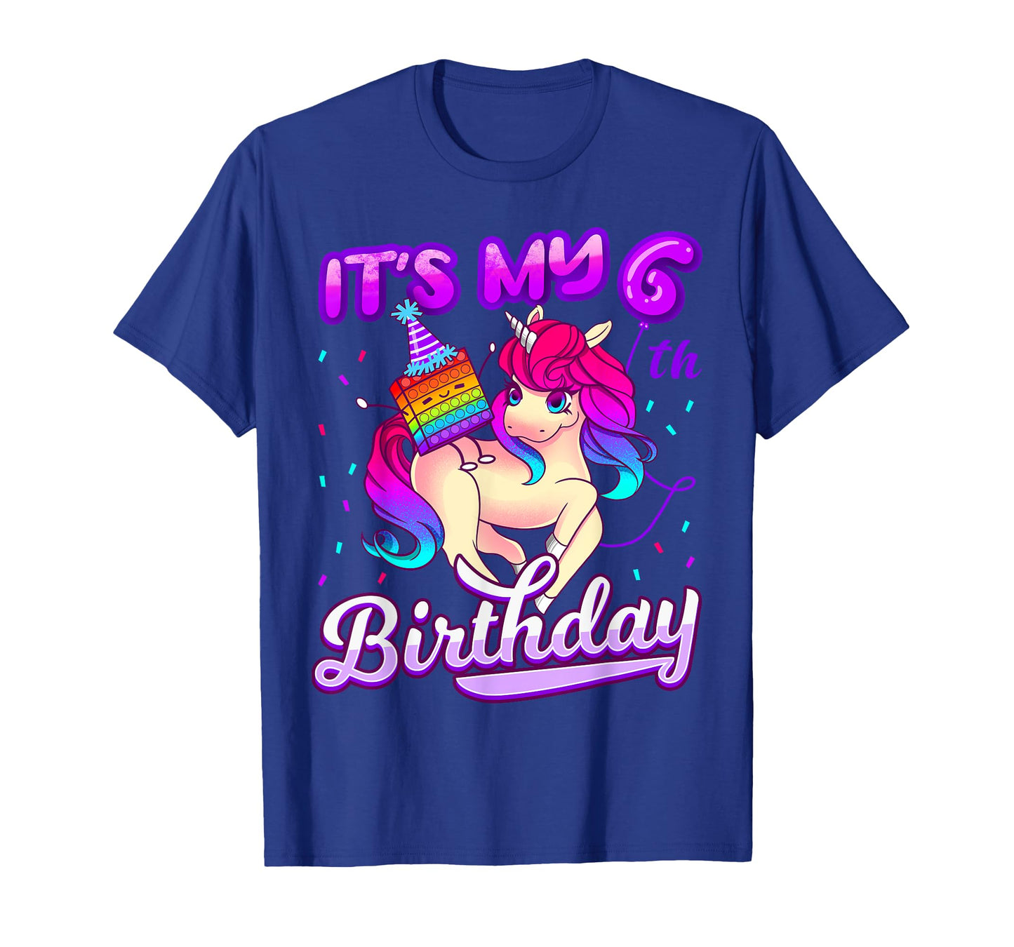 Birthday Girl 6 year old, it's my 6th Birthday, Unicorn T-Shirt