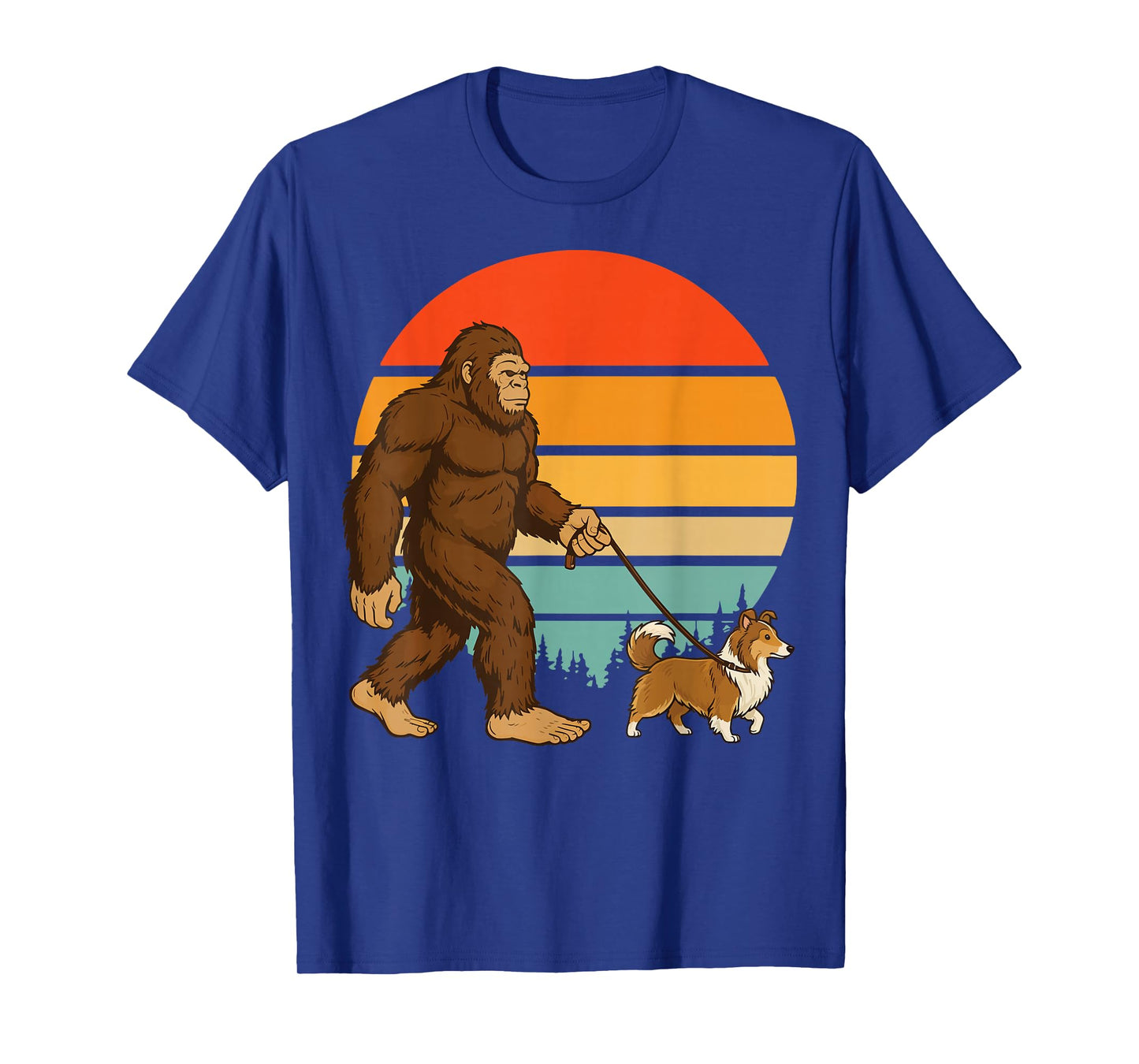 Bigfoot Shetland Sheepdog Retro Sheltie T-Shirt