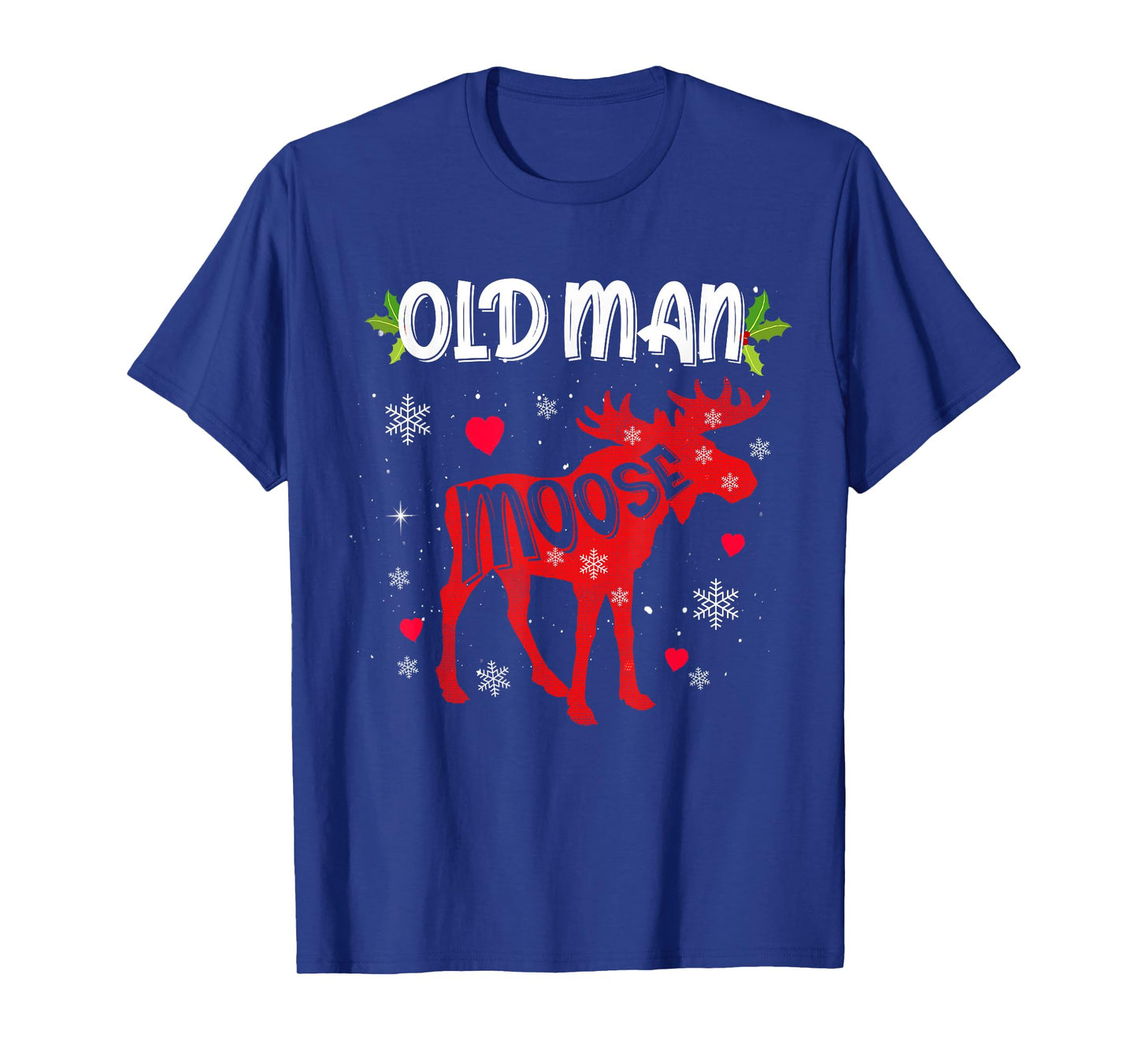 Old Man Moose Heart Christmas Family Matching Xmas Pajamas T-Shirt