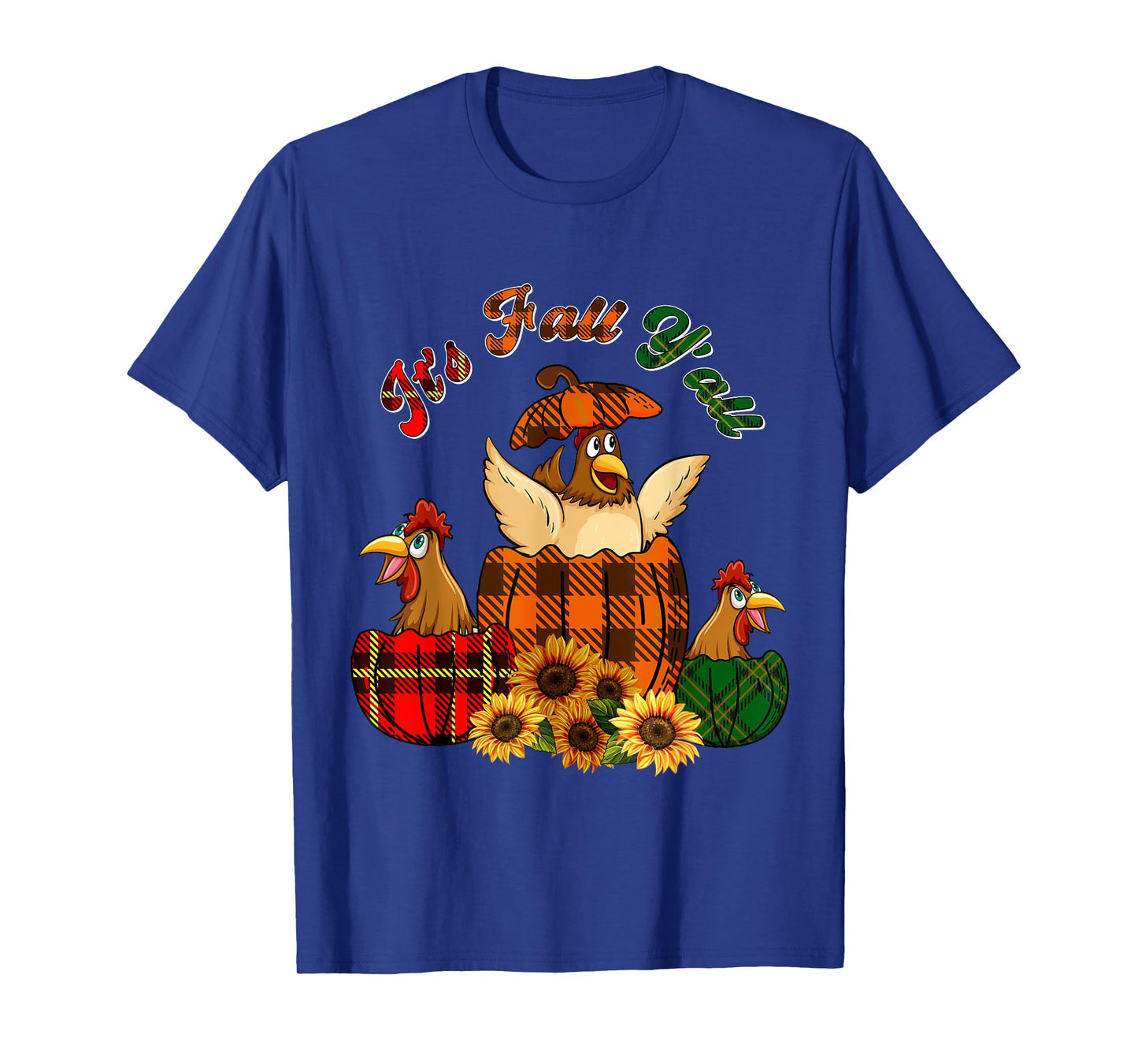 It's Autumn Y'all Thanksgiving Chickens Inside Fall Pumpkins T-Shirt