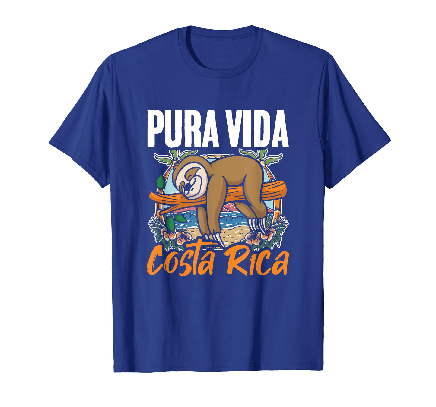 Sloth Beach Vacation Tropical Sloths Pura Vida Costa Rica T-Shirt for Men Women