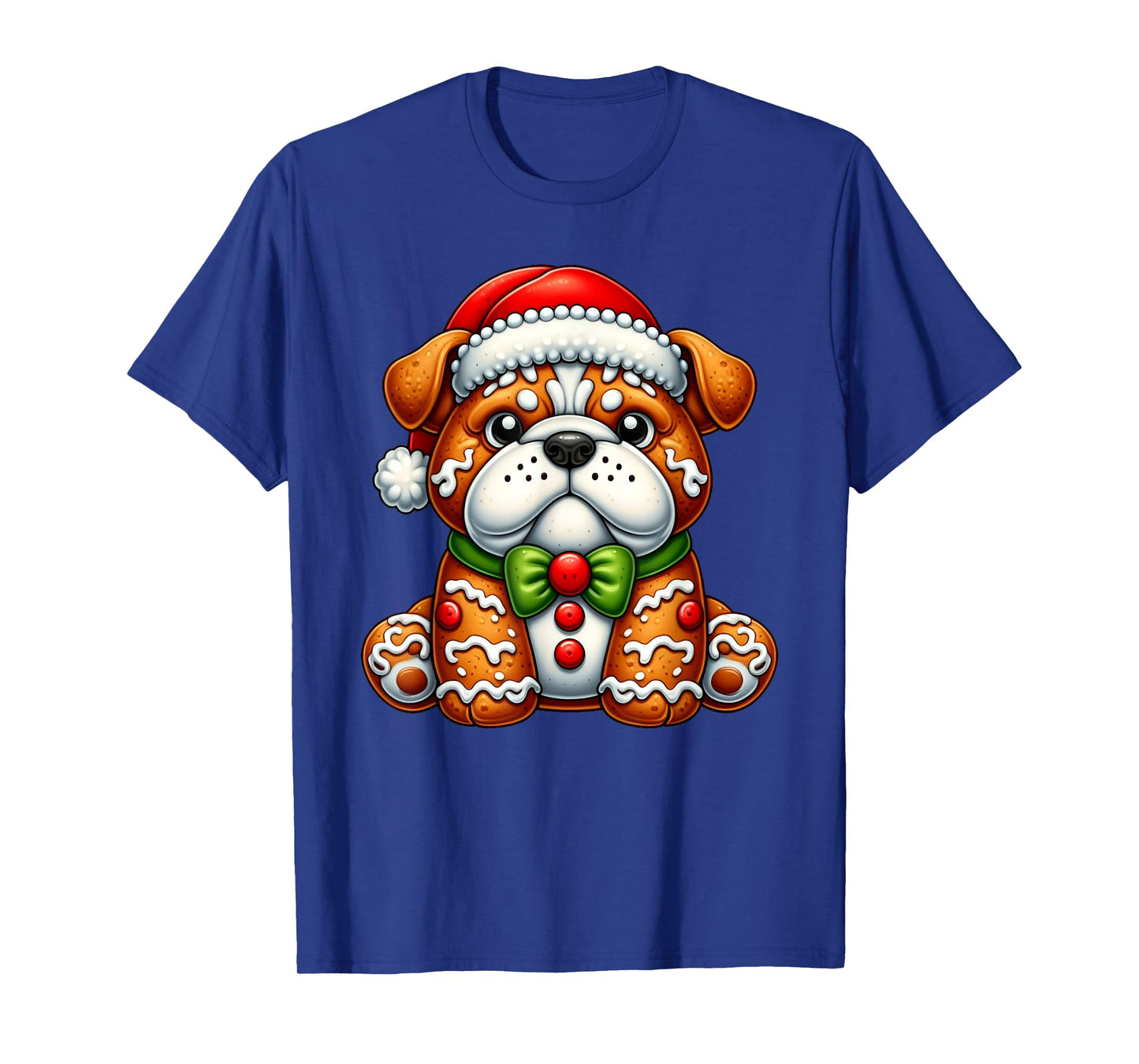 Gingerbread Man English Bulldog Christmas Womens Mens Kids T-Shirt