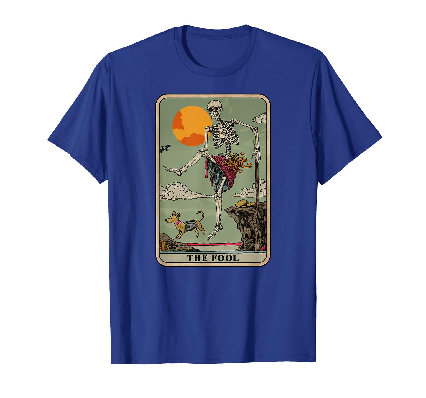 Skeleton Tarot Card The Fool Riding Unicorn Design T-Shirt