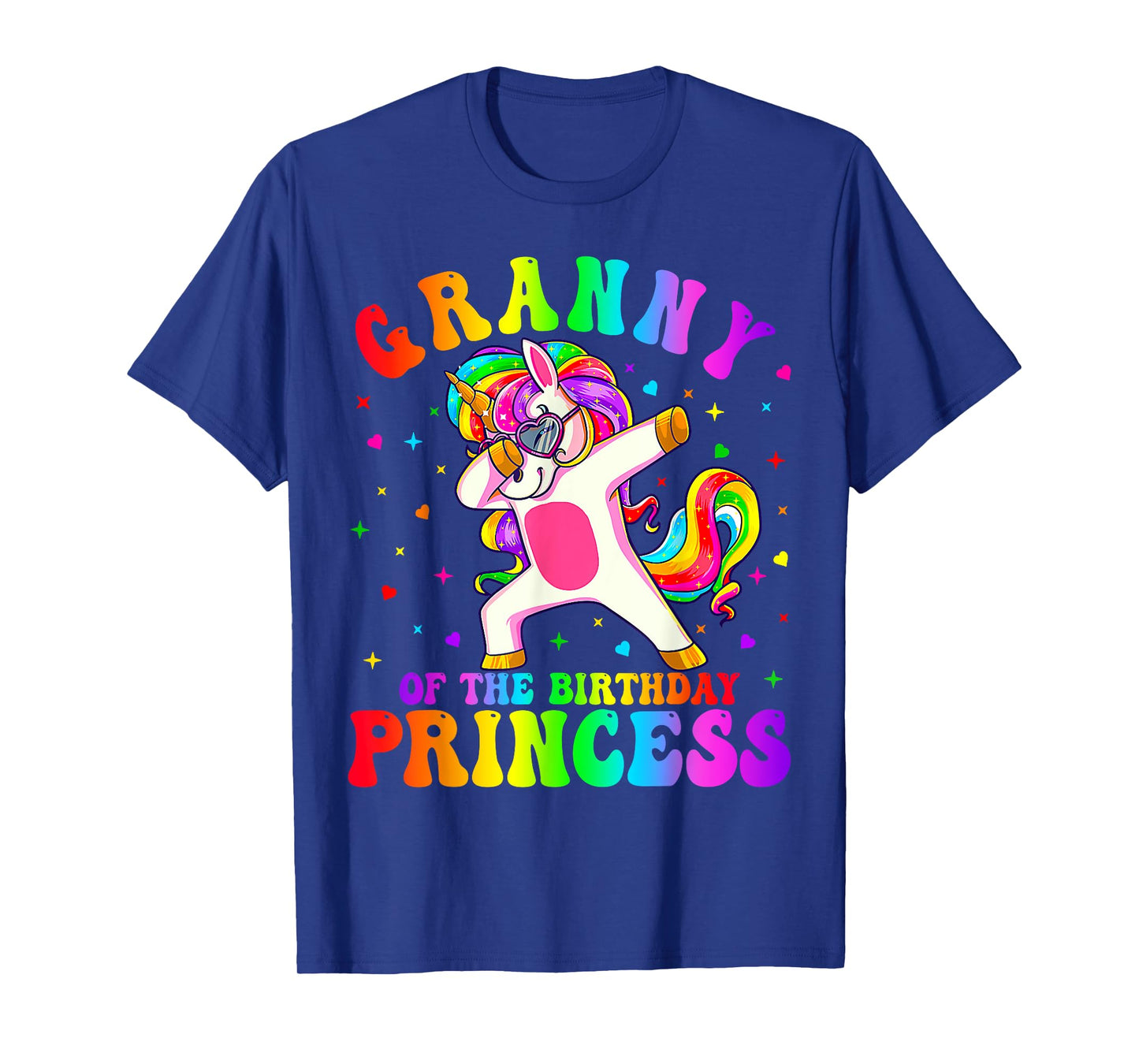 Granny of the Birthday Princess Girl Dabbing Unicorn Funny T-Shirt