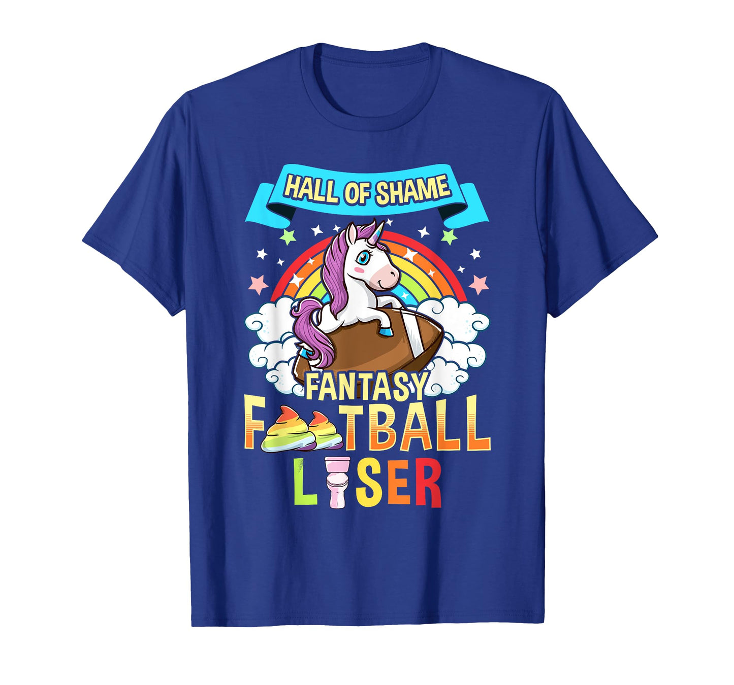 Fantasy Football Loser Last Place Funny Draft Party Unicorn T-Shirt