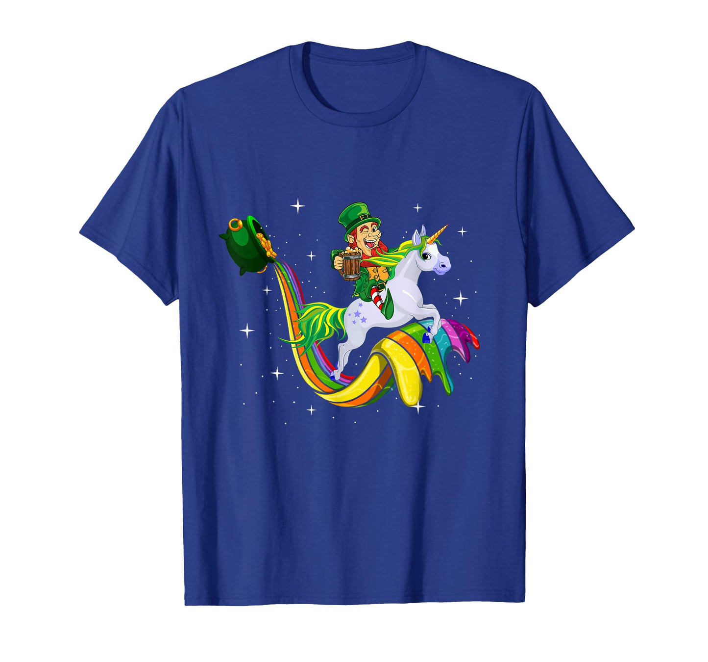 Unicorn St Patricks Day Men Women Lucky Leprechaun Rainbow T-Shirt