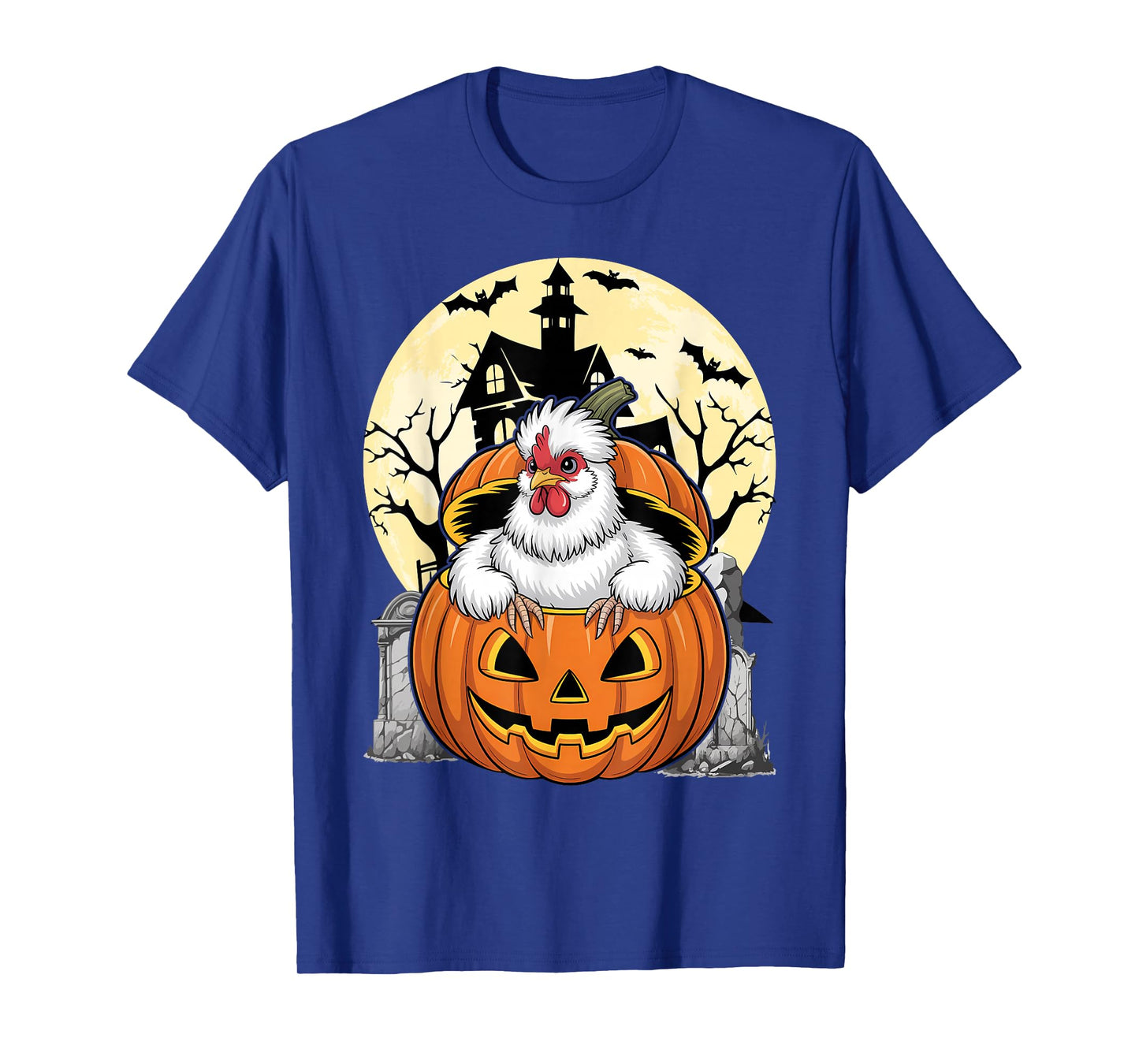 Silkie Chicken Happy Halloween Pumpkin Farm Animal Lover T-Shirt