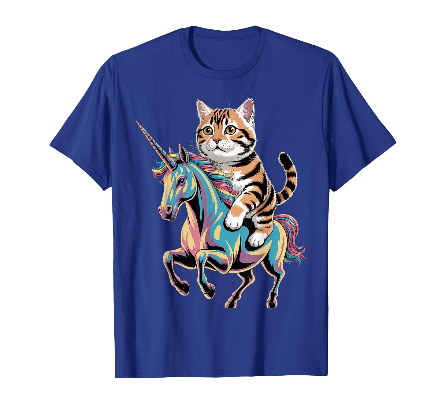 Cute Tiger Cat Riding Unicorn T-Shirt