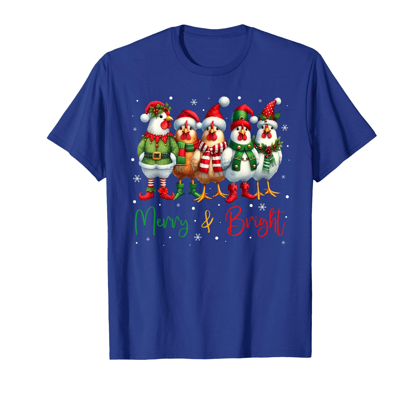 Funny Chicken Christmas Lights Farm Animal Cute Xmas Holiday T-Shirt