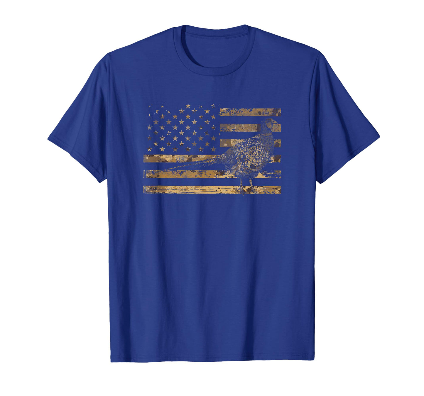 Pheasant Bird Hunter American Flag Camouflage Pheasant Hunt T-Shirt