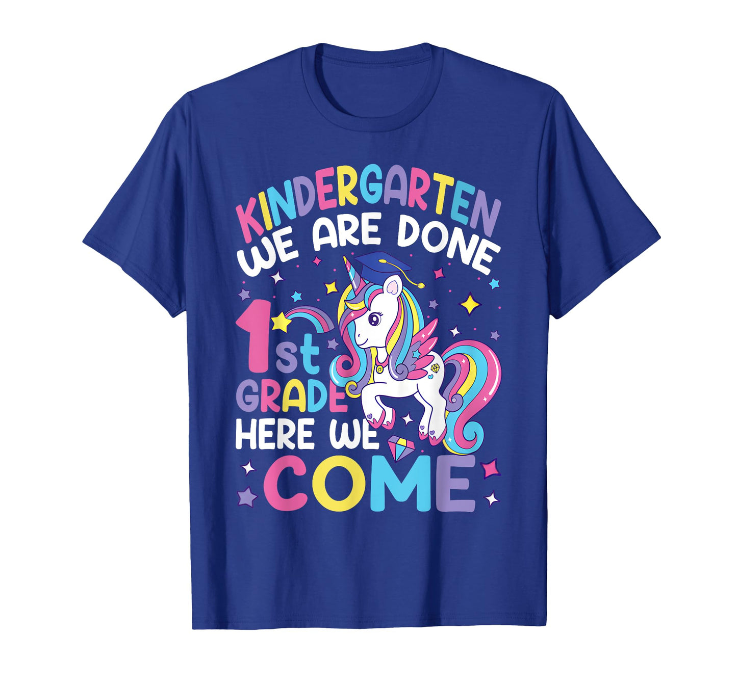 Kindergarten Graduation Cute Unicorn Girls Class Of 2025 T-Shirt