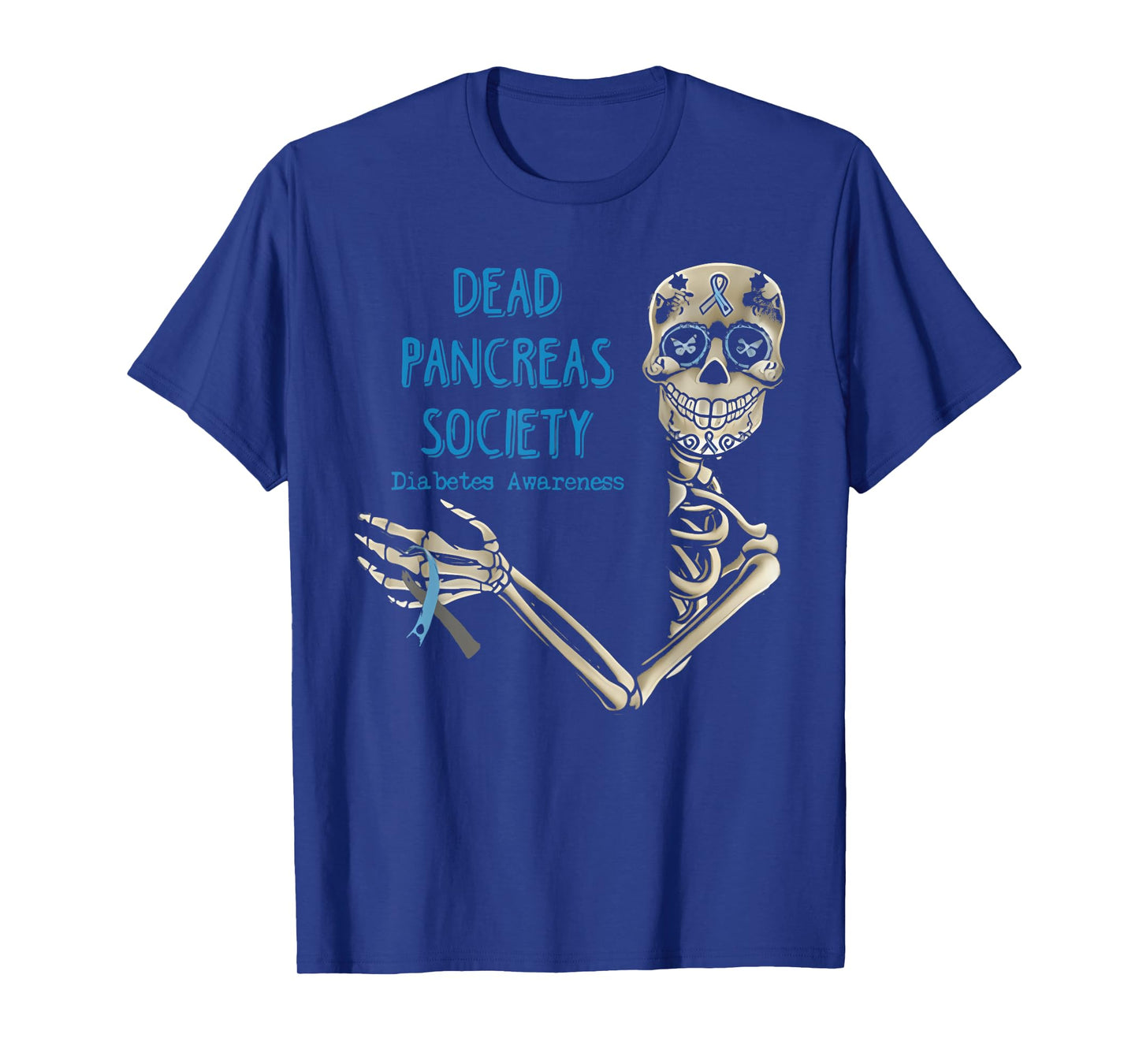 Skeleton Dead Pancreas Society Diabetes Awareness T-Shirt