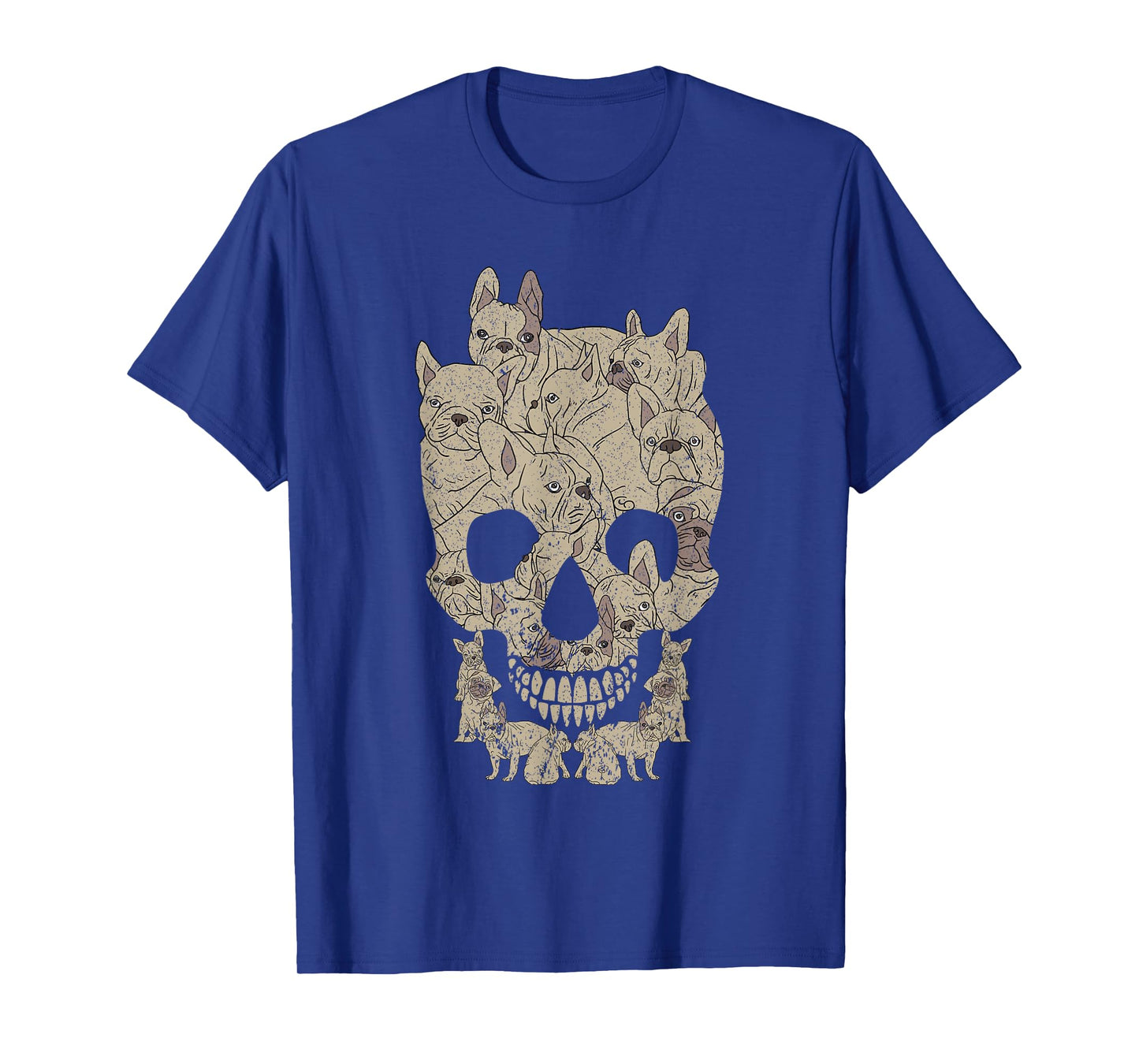 French Bulldog Skull Halloween Skeleton Frenchie Dog Men Women Kids T-Shirt