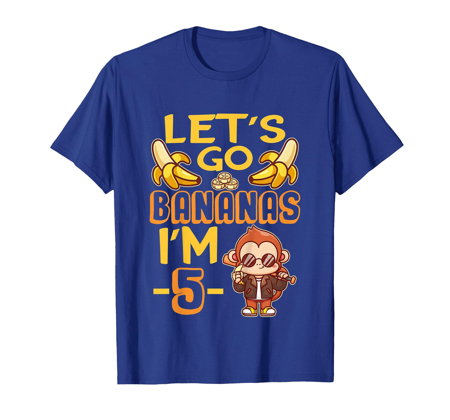 Kids Let's Go Bananas I'm 5 Zoo Jungle Safari 5th Birthday T-Shirt