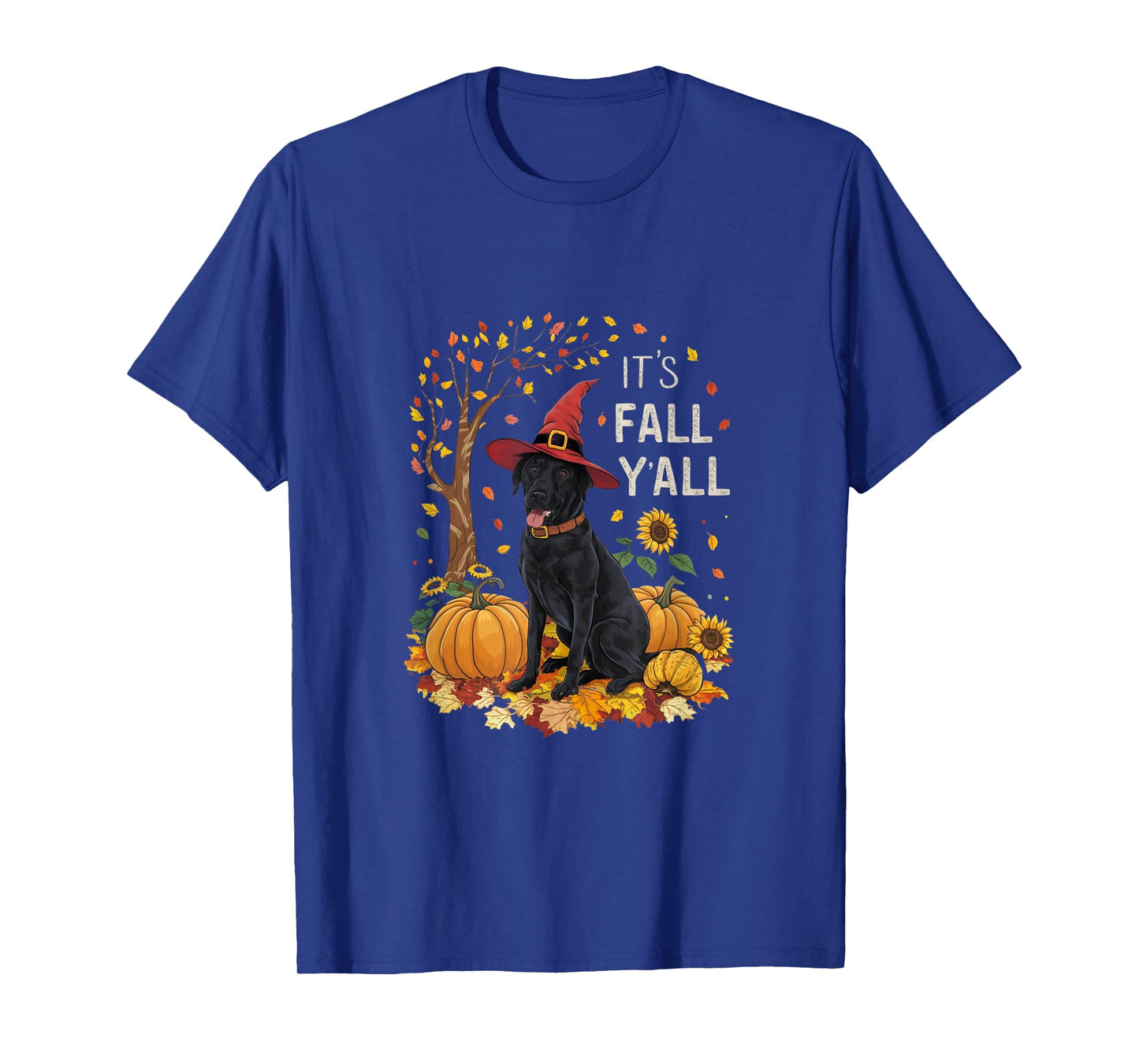 It's Fall Y'all Labrador Black Lab Halloween Thanksgiving T-Shirt
