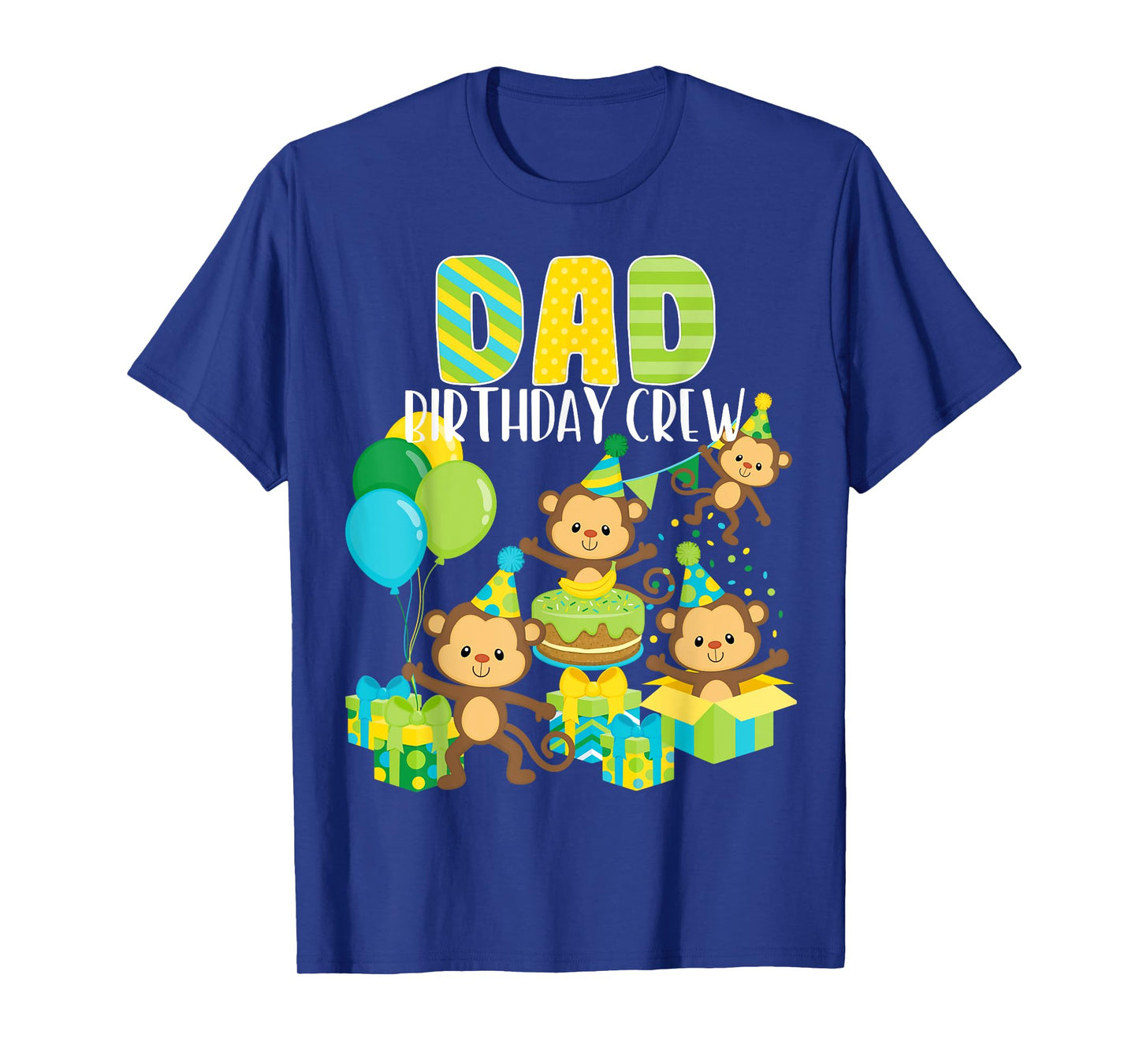 Birthday Monkey Dad Birthday Crew Bday Party Family Matching T-Shirt
