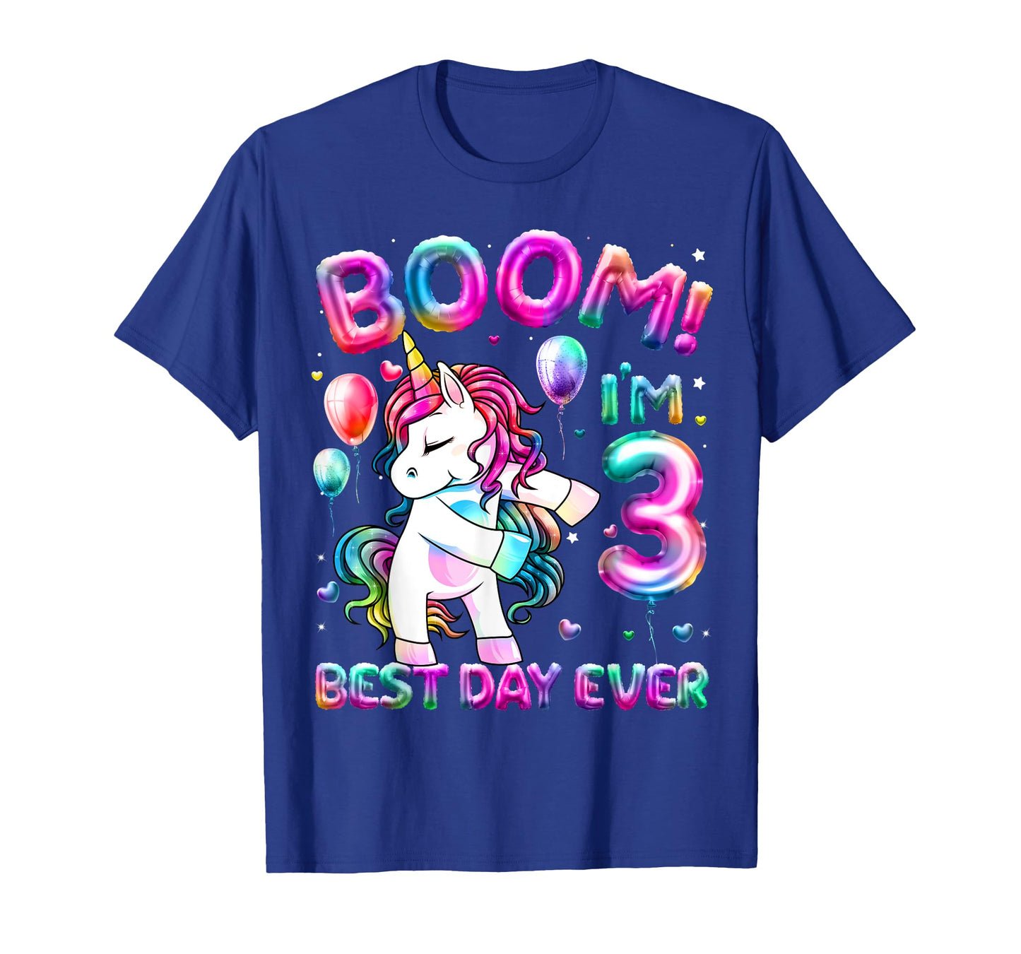 3 Years Old Flossing Unicorn Gifts 3rd Birthday Girl Party T-Shirt