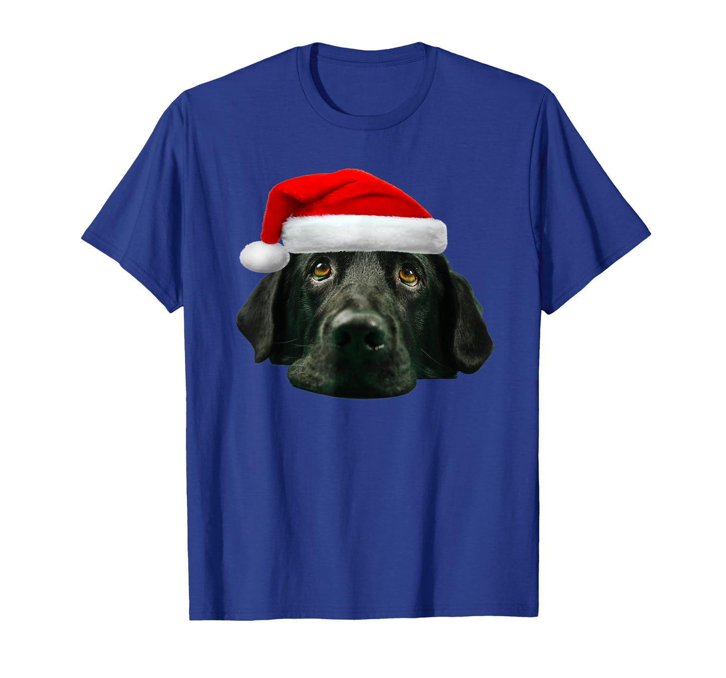 Black Lab Shirt Cute Santa Hat Image Funny Christmas Gift T-Shirt