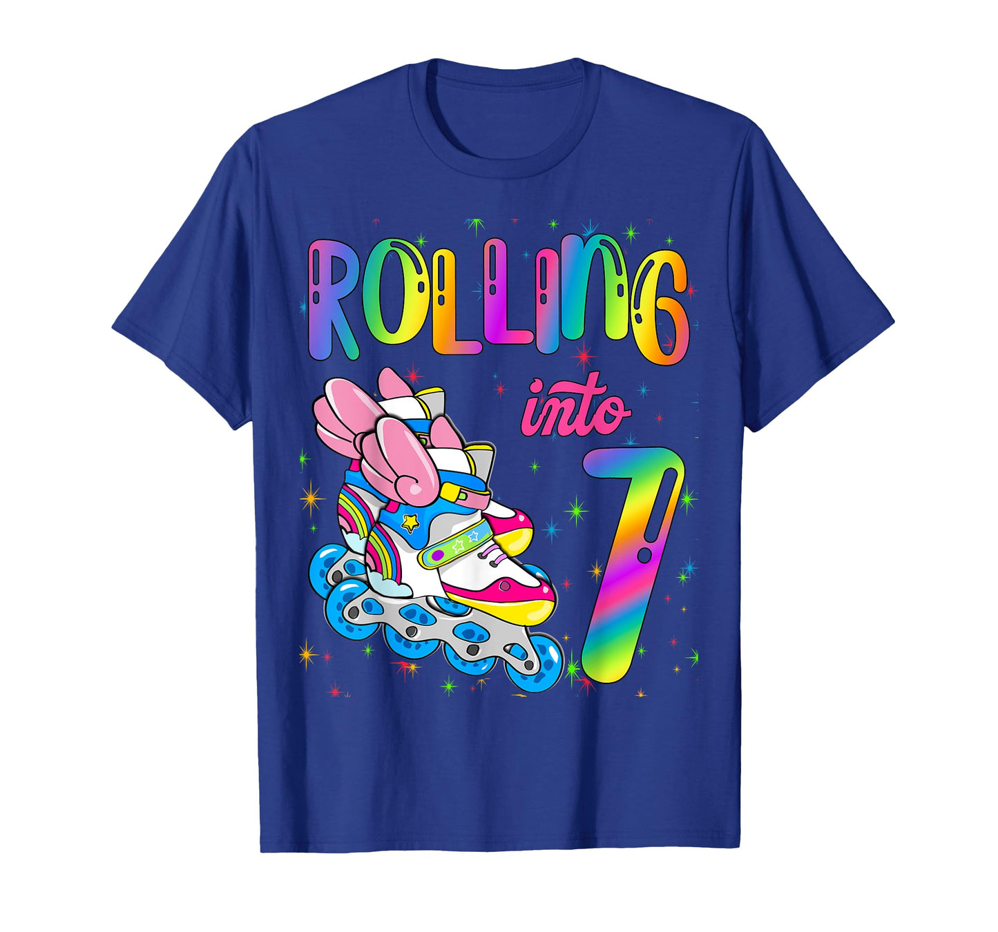 Rolling Into 7 years Let's Roll I'm Turning 7 Roller Skate T-Shirt