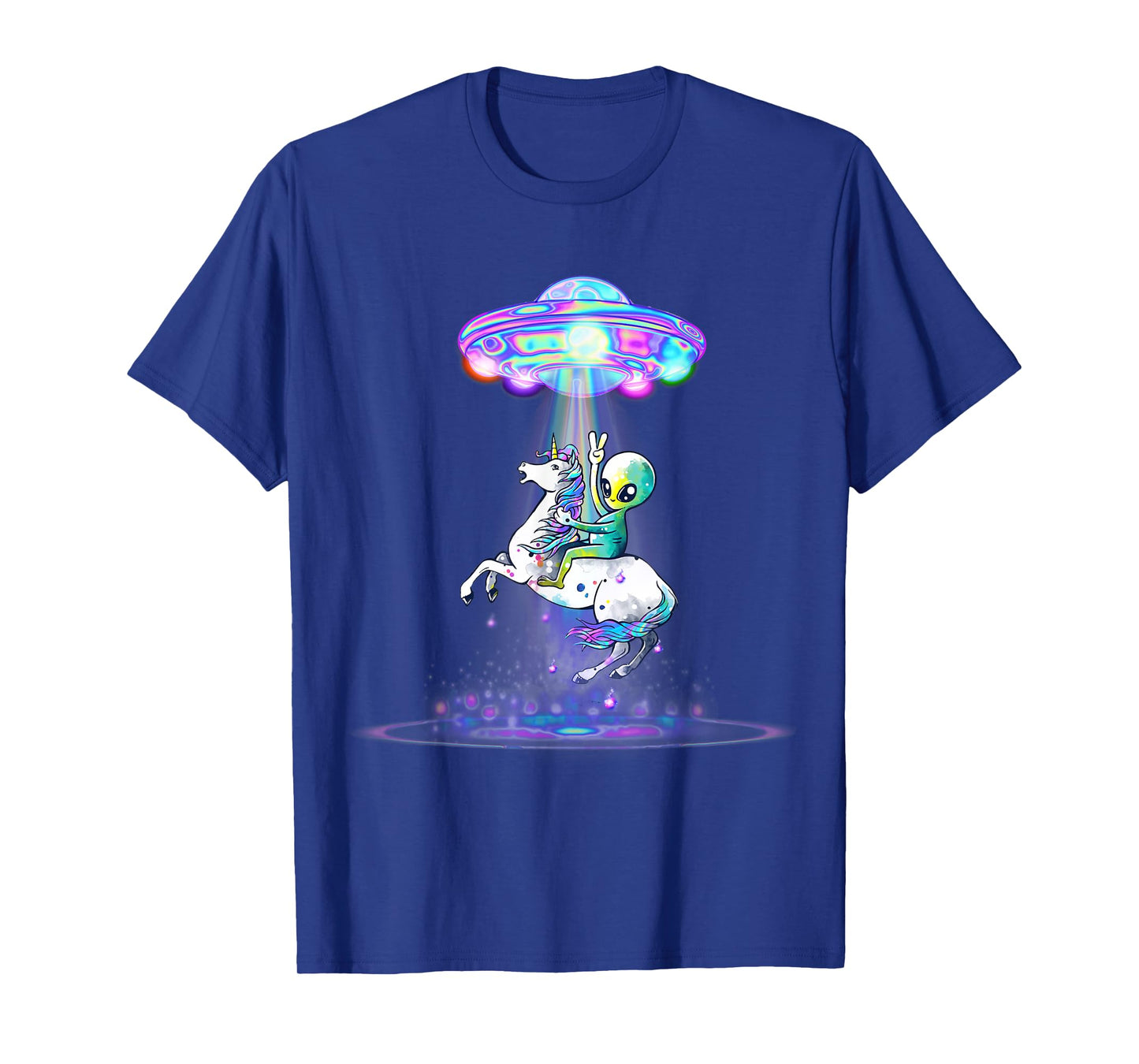 Funny UFO Alien Unicorn Galaxy T-Shirt