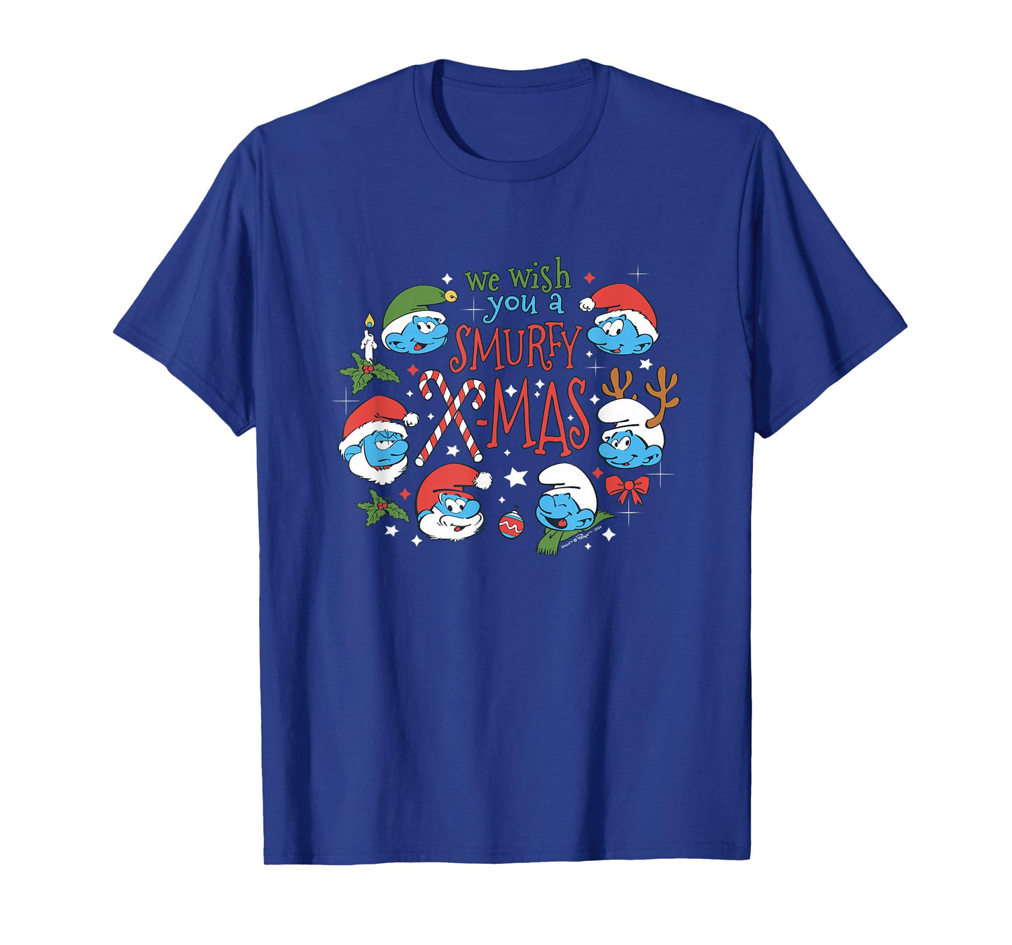 The Smurfs Christmas We Wish You A Smurfy X-Mas T-Shirt