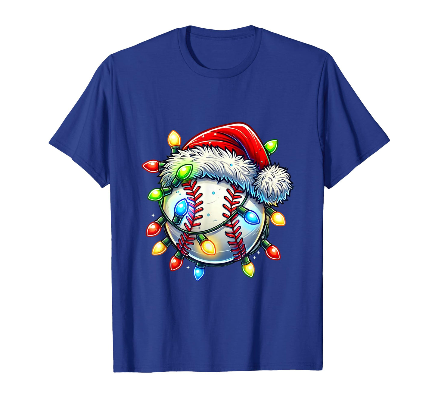 Festive Christmas Baseball Design Santa Hat Sports Pajamas T-Shirt