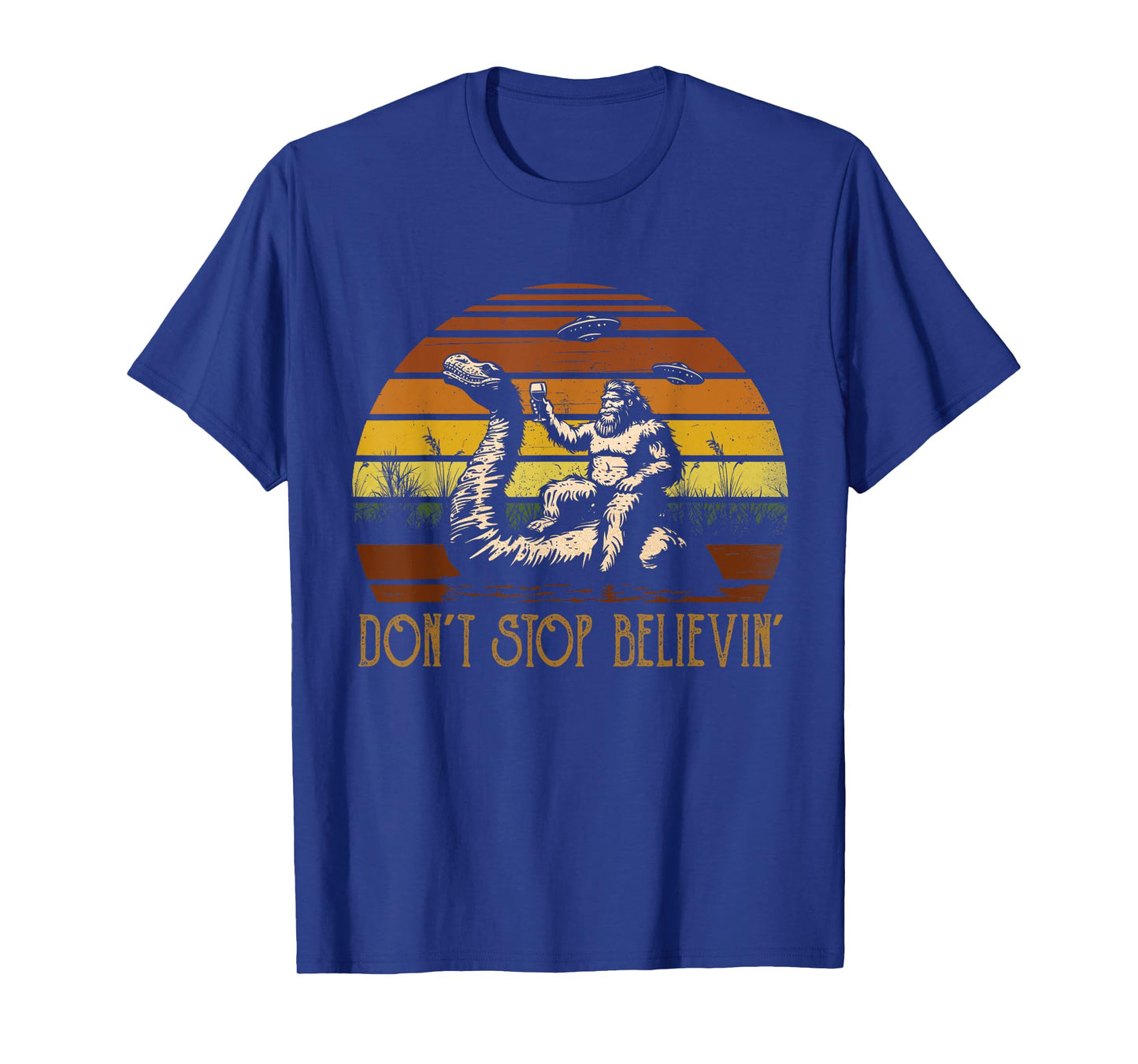 Vintage Cute Animal Loch Ness Monster Don't Stop Believin' T-Shirt