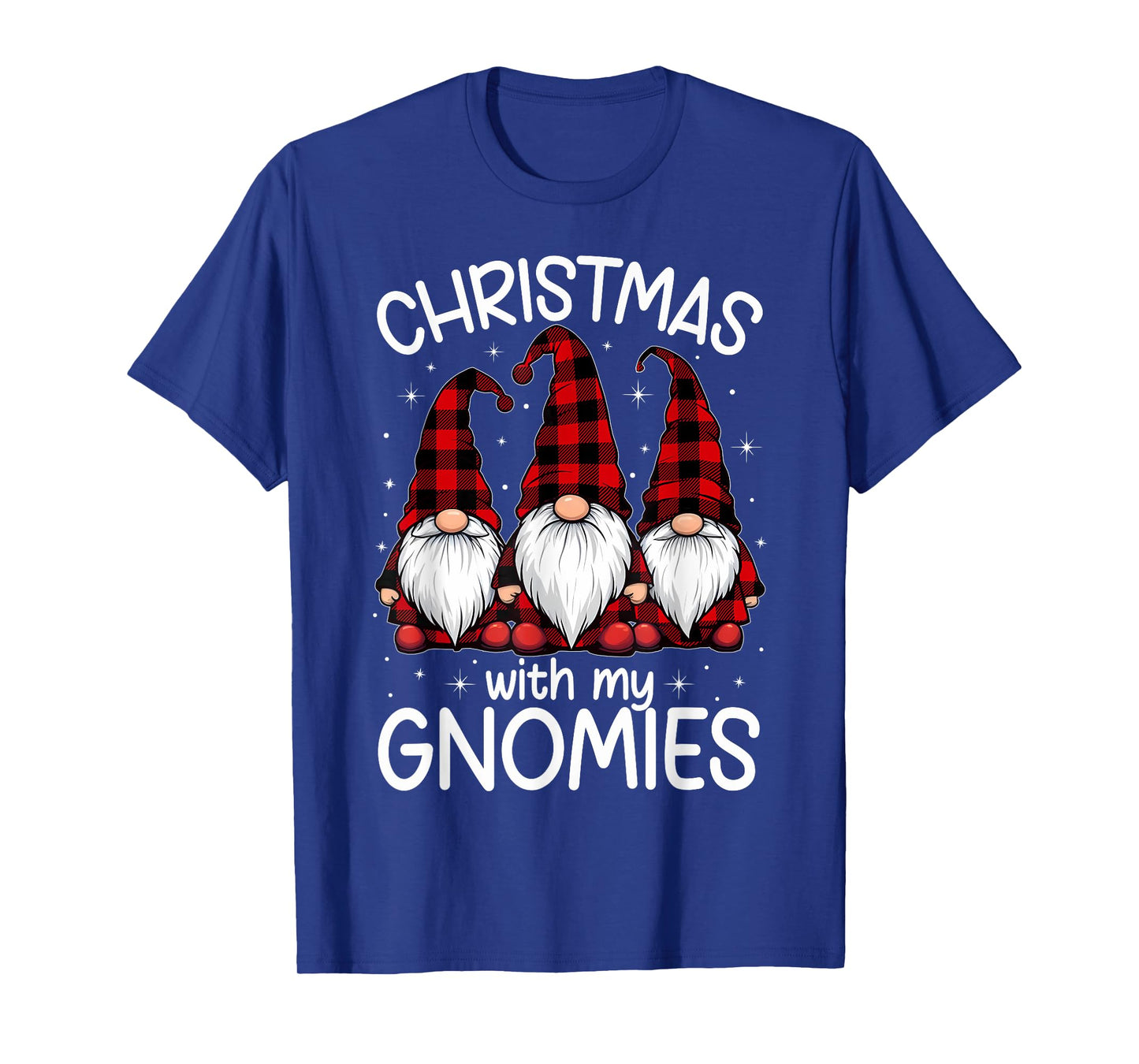 Christmas With My Gnomies Xmas Family Gnome Red Black Plaid T-Shirt