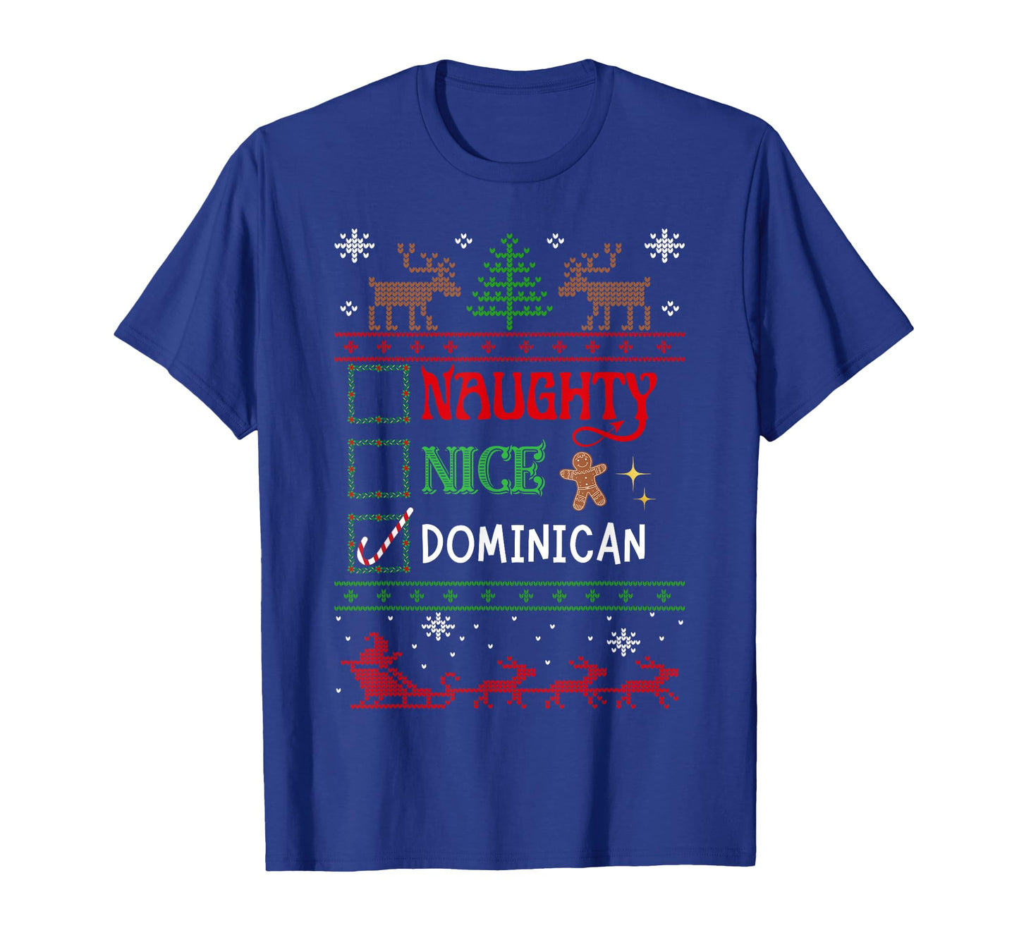 Funny Xmas Nice Naughty List Christmas Dominican Heritage T-Shirt