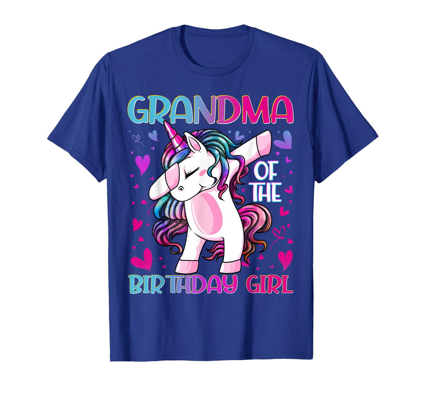 Grandma of the Birthday Girl Dabbing Unicorn Grandmother T-Shirt