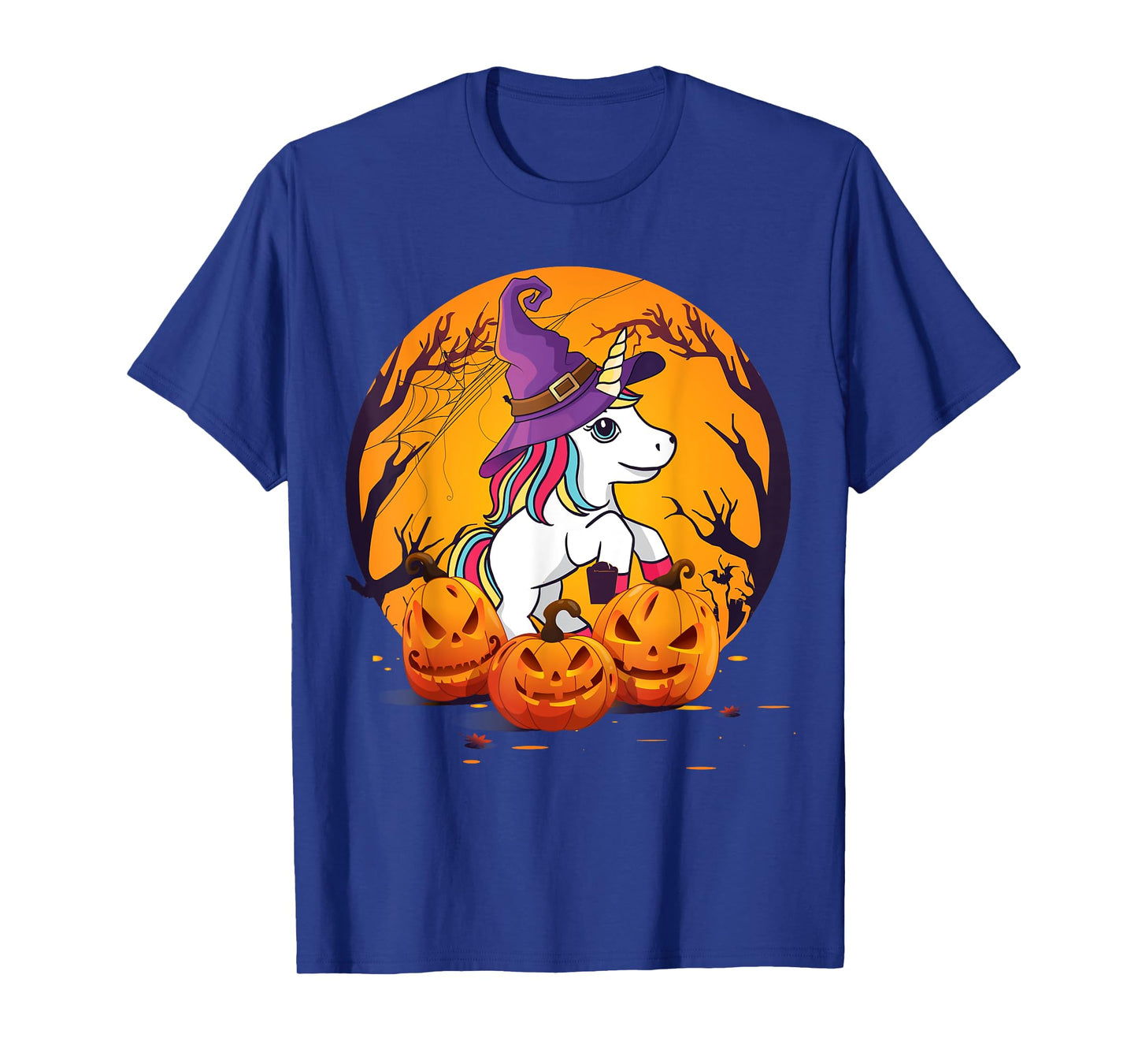Fun Halloween Shirt Girls Kids Witchy Unicorn Halloween T-Shirt