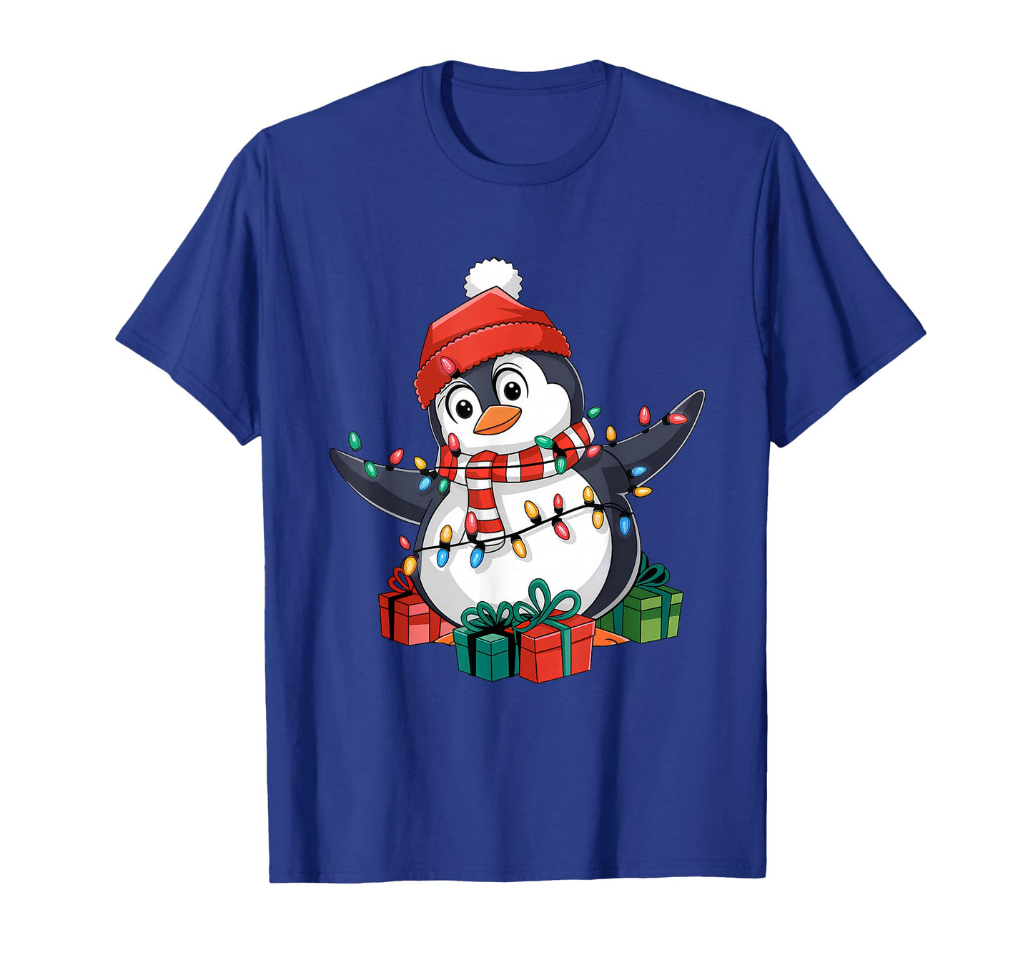 Penguin Santa Lights Christmas - Penguin Lover T-Shirt