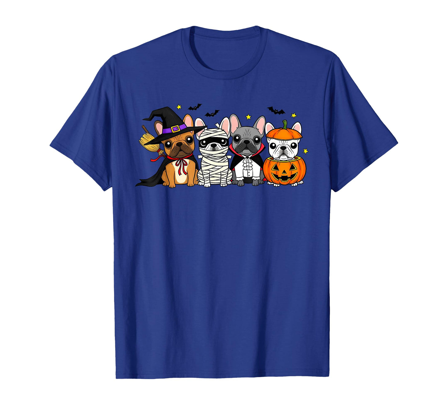 French Bulldog Ghost Witch Pumpkins Halloween Dog Costume T-Shirt